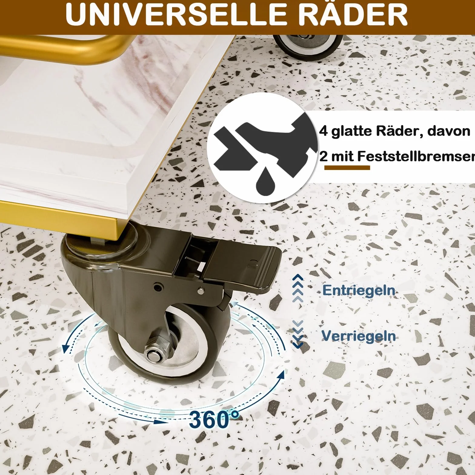 Icoget Carro de esteticista con ruedas, carrito de 3 niveles para salón y belleza
