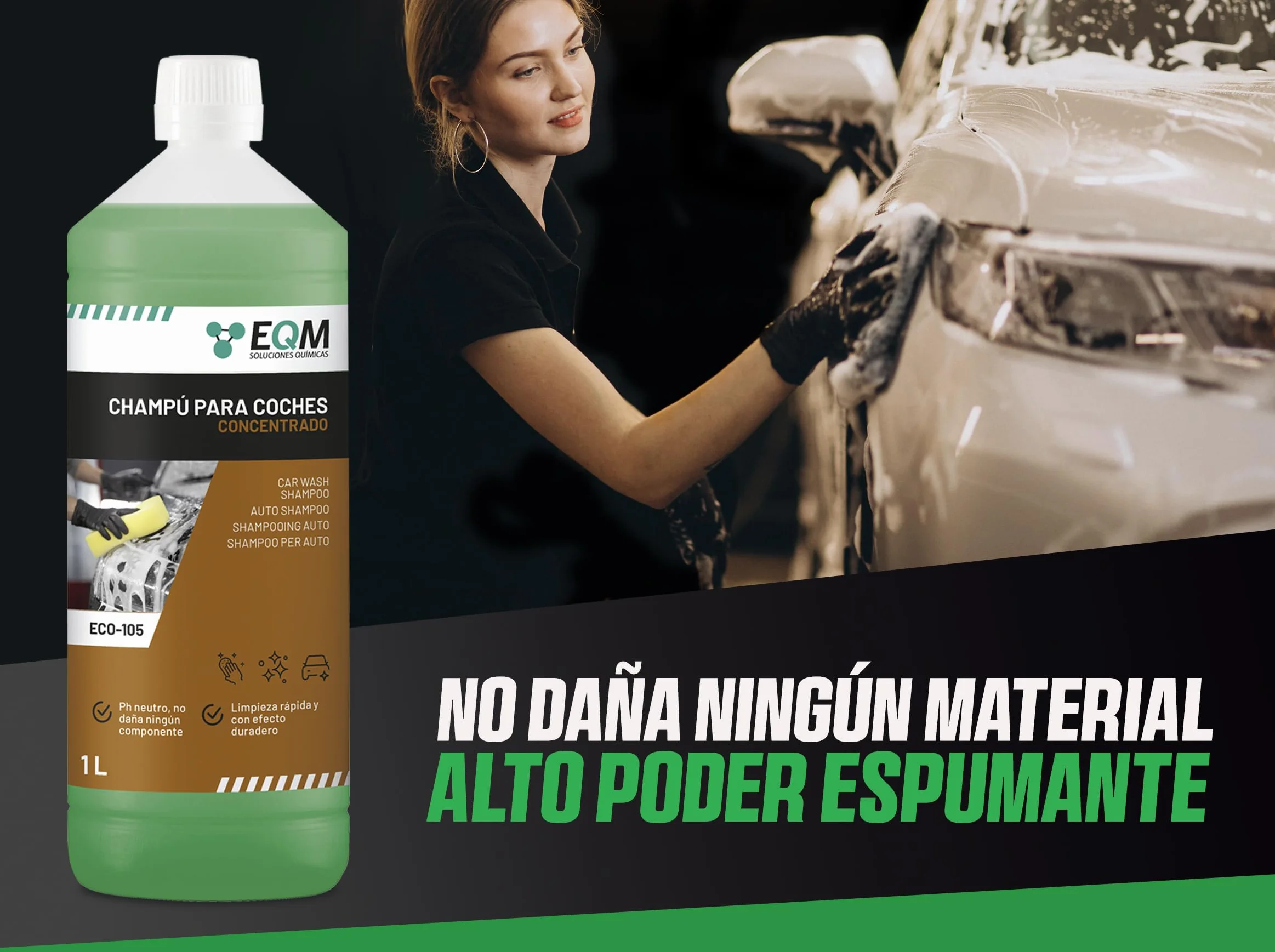 Champú Concentrado para Coche ECO-105 1L pH Neutro