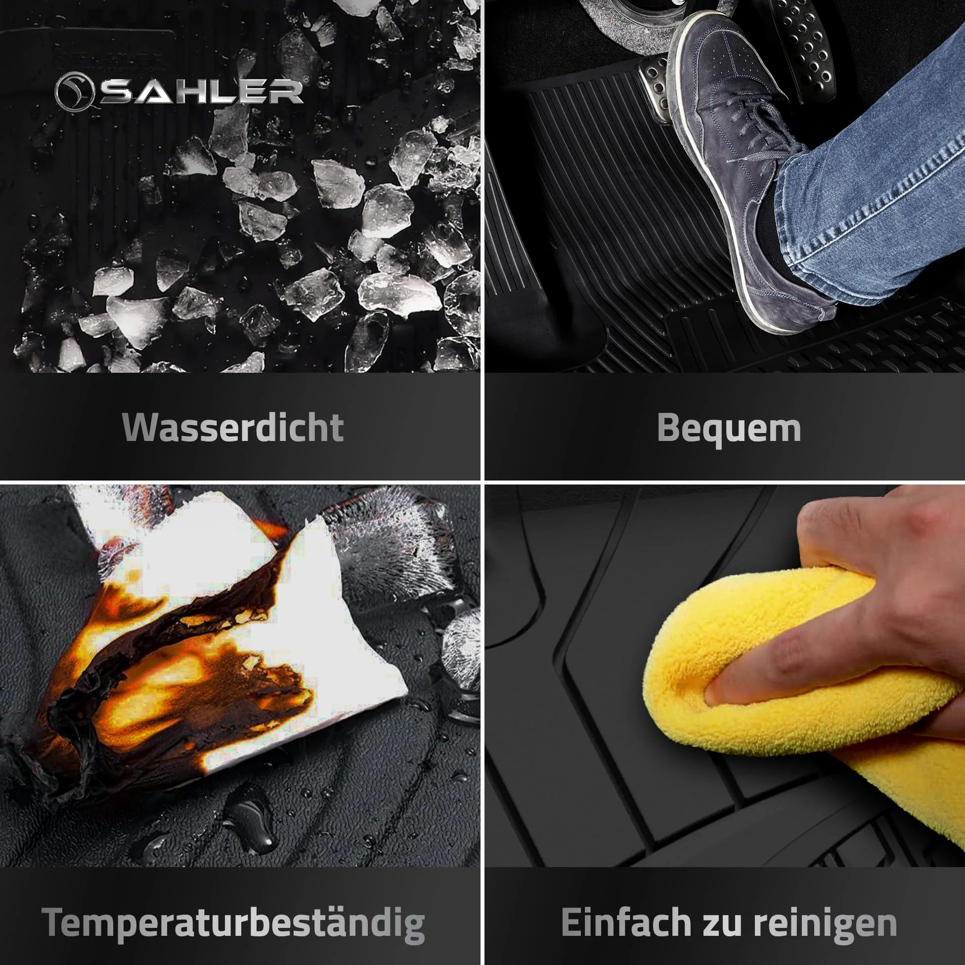 Sahler Alfombrillas de Coche compatibles con Hyundai Bayon 2021-2026 | 4.5D Premium TPE Goma Antideslizante Alfombrillas de Goma Impermeable Coche Coche Negro