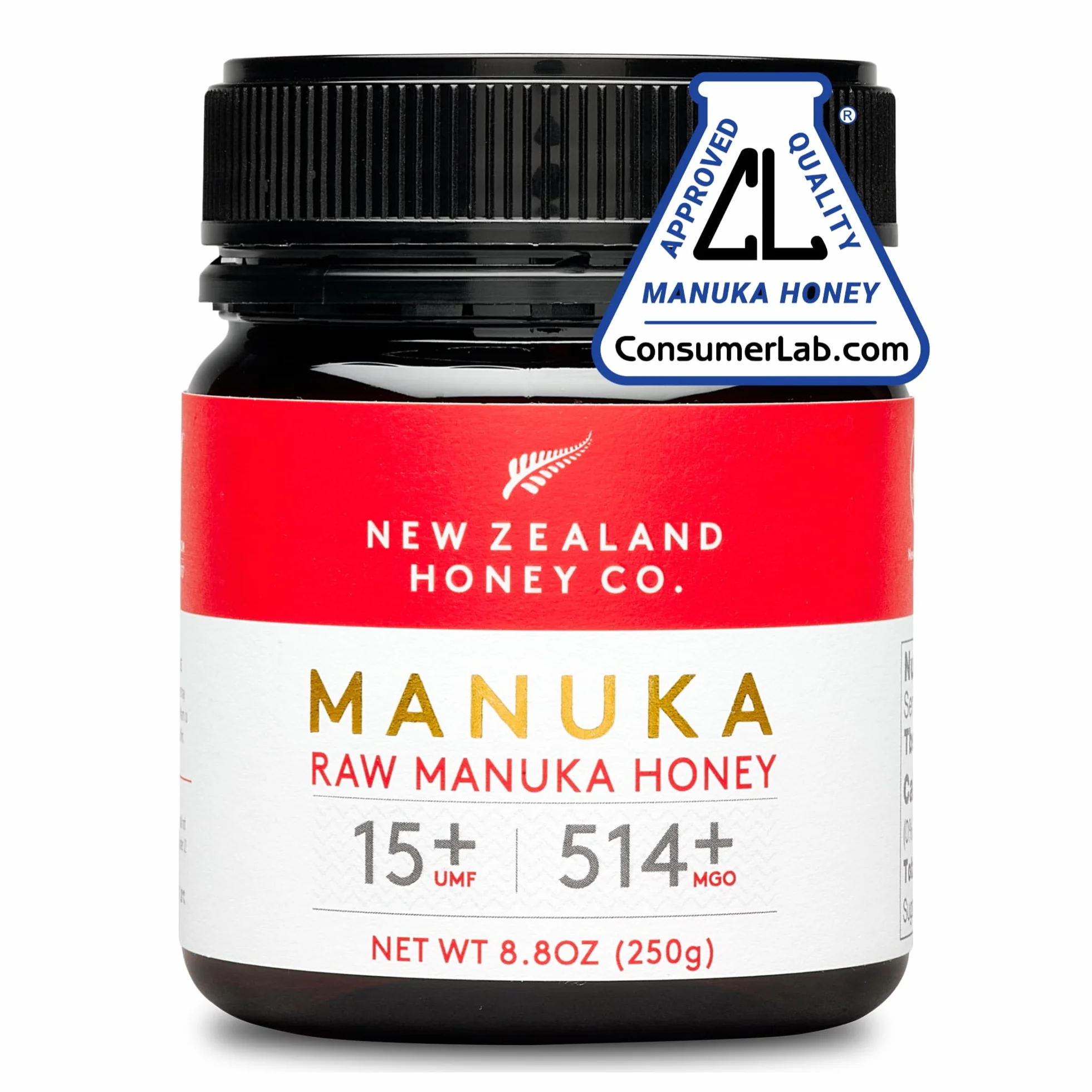 New Zealand Honey Co. Miel de Manuka UMF 15+ MGO 514+ 250g Tarro Monofloral Certificada