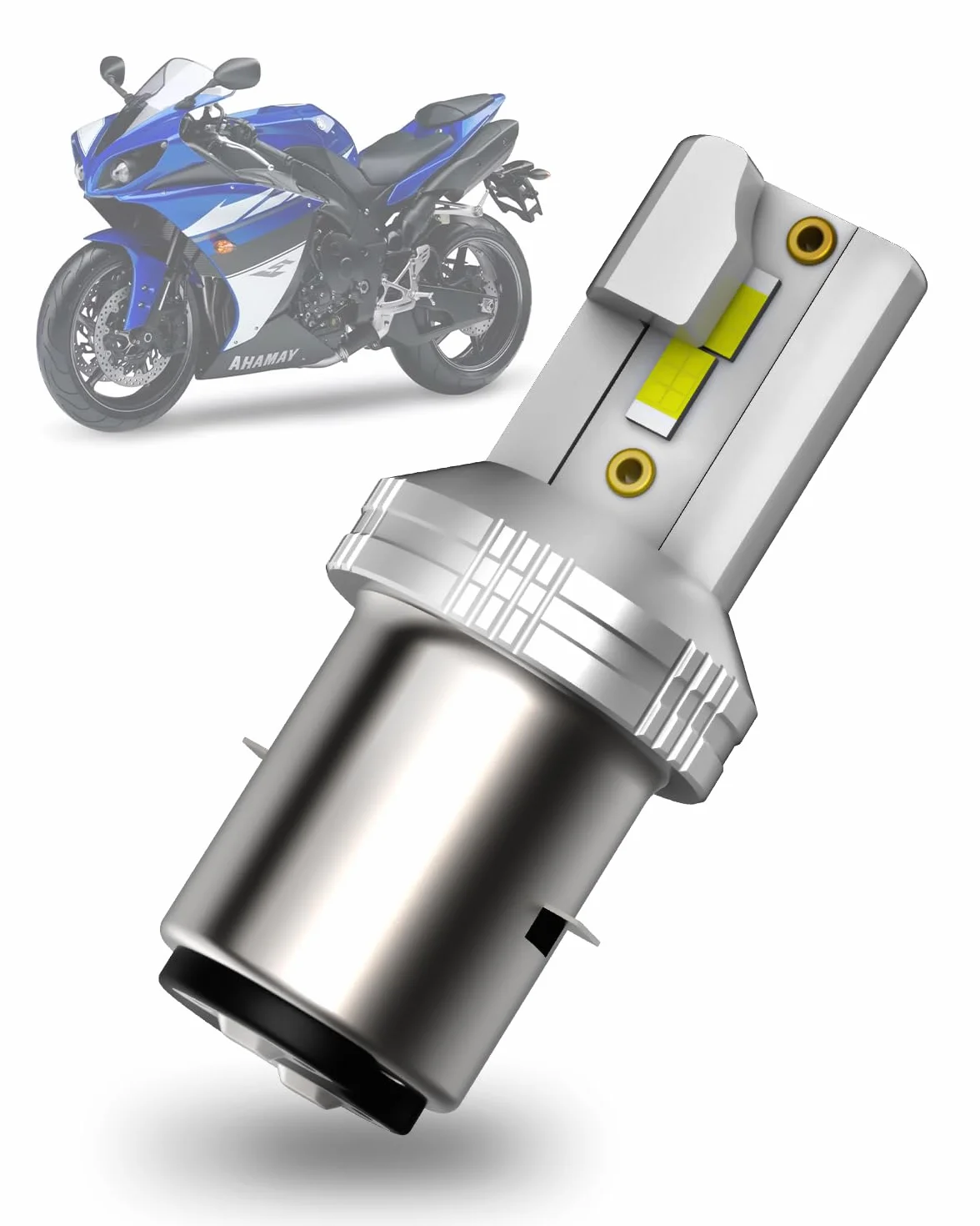 SUPAREE Bombilla BA20D Moto Bombilla LED BA20D 6500K S2 LED para Faro de Moto Hi/Lo 400% 8000LM 12V 1:1 Mini Size Plug y Play 1 Pc
