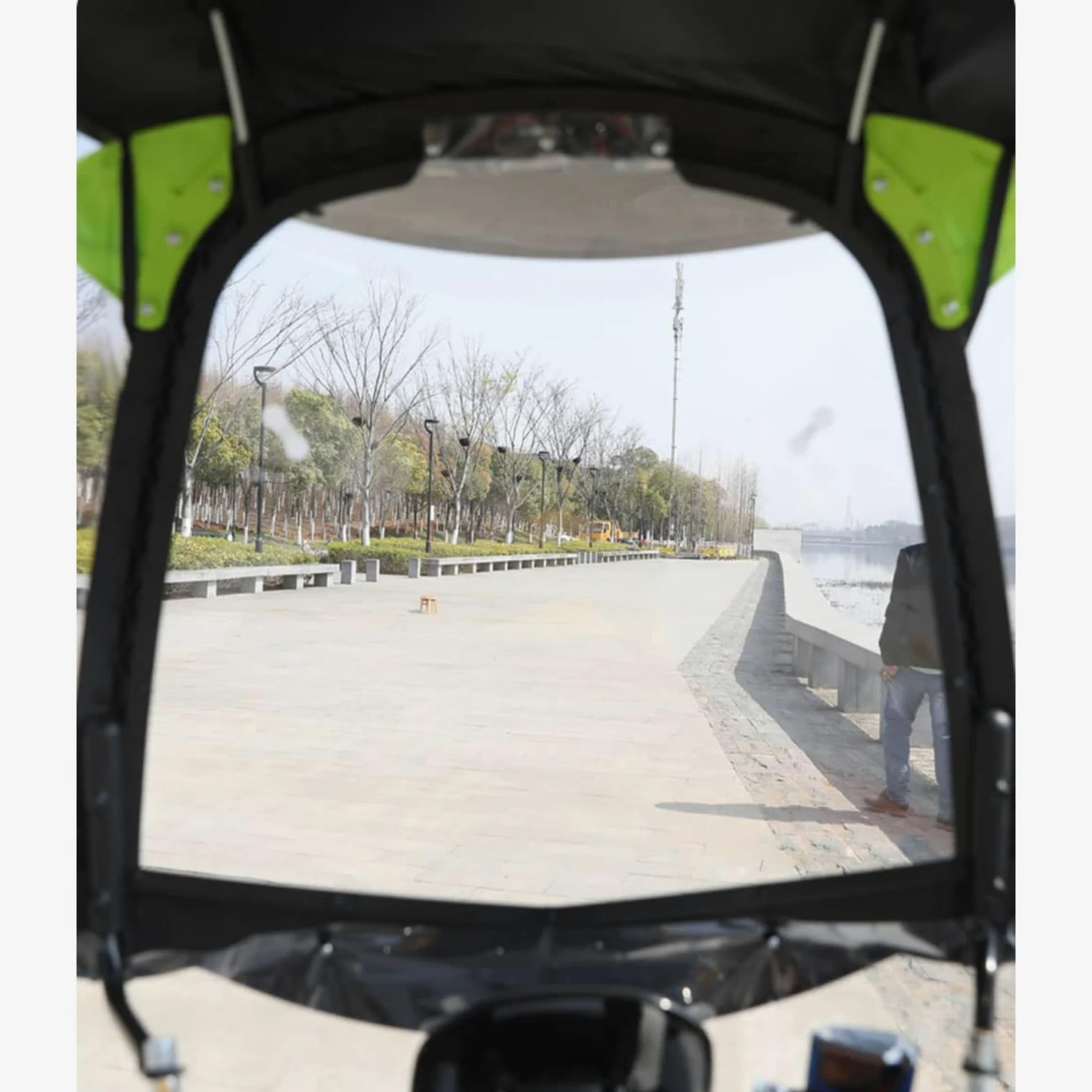 Parasol Moto Eléctrica Cubierta, Toldo Transparente for Coche eléctrico, Protector contra el Sol, la Lluvia y el Viento for Scooters de Movilidad.(Black)