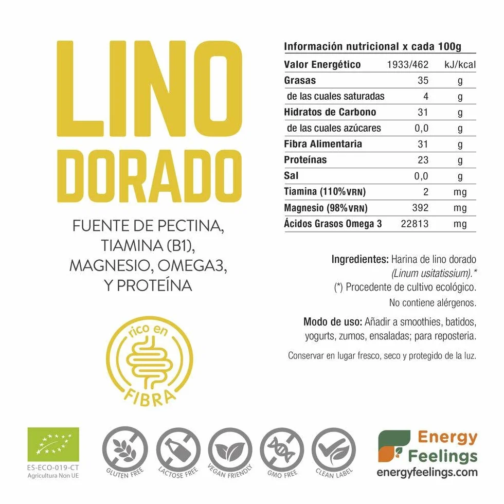 LINO DORADO EN POLVO ECO 500 GR