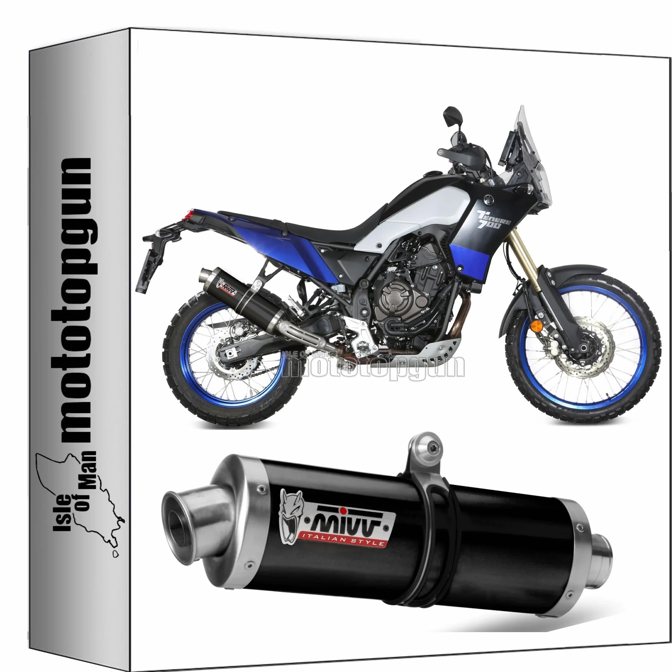 mivv tubo de escape homologado cat-oem oval acero negro compatible con yamaha ténéré 700 2019 2020 2021 2022 2023 2024 mototopgun