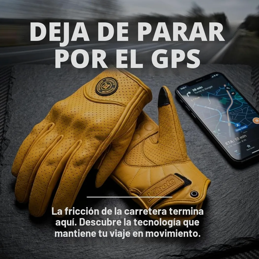 Guantes de Moto Clásicos Amarillos de Piel de Cabra con Agujero, para Verano, Ciclismo, Equitación, Guantes Protectores para Motociclistas
