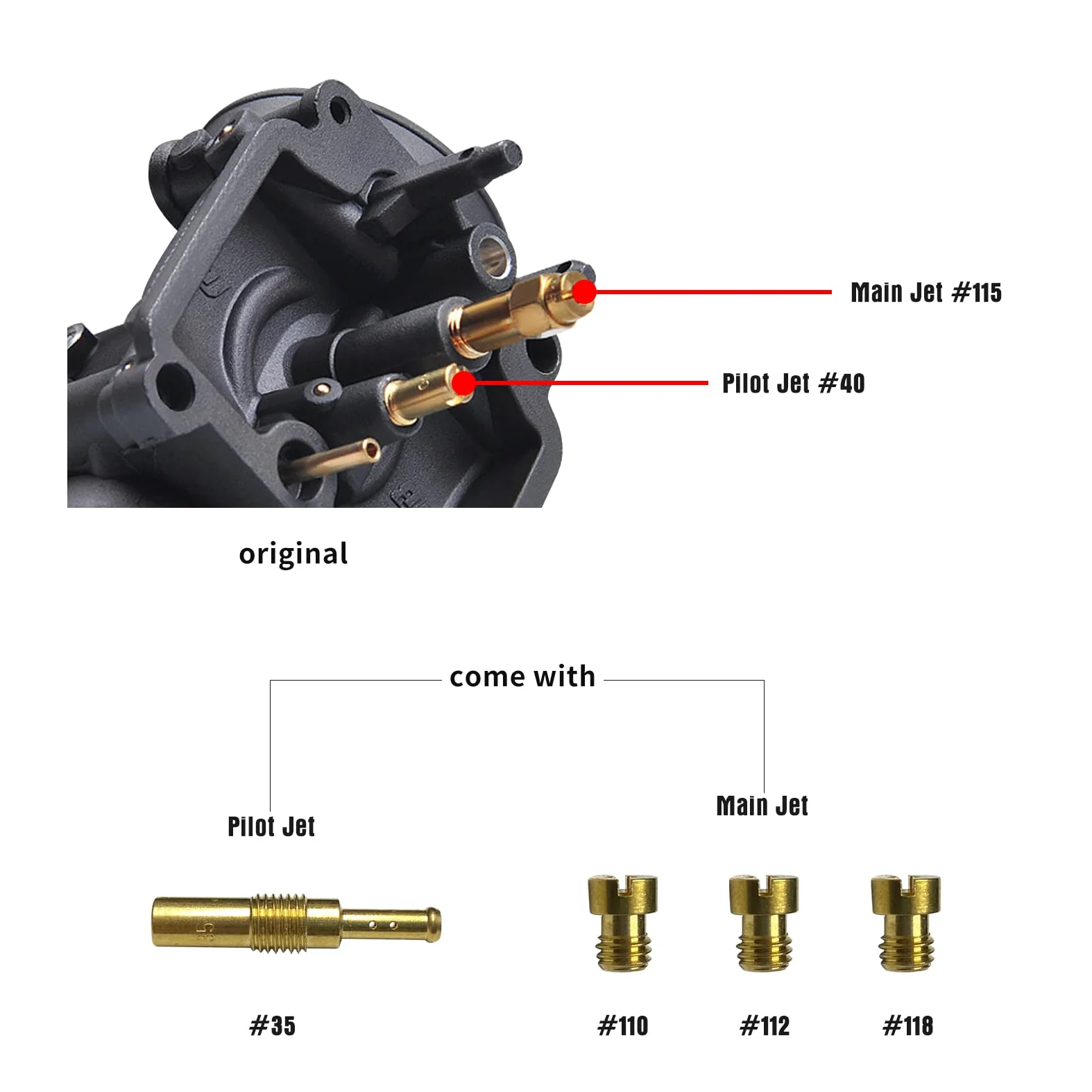 NIBBI PE 28mm Carburador Alto Rendimiento para Motos 200cc-250cc con 3 Boquillas un Inyección Piloto y Revestimiento Protector Apto para Cross, Dirt Bike, ATV, Motocross, Pit Bike, Mini GP