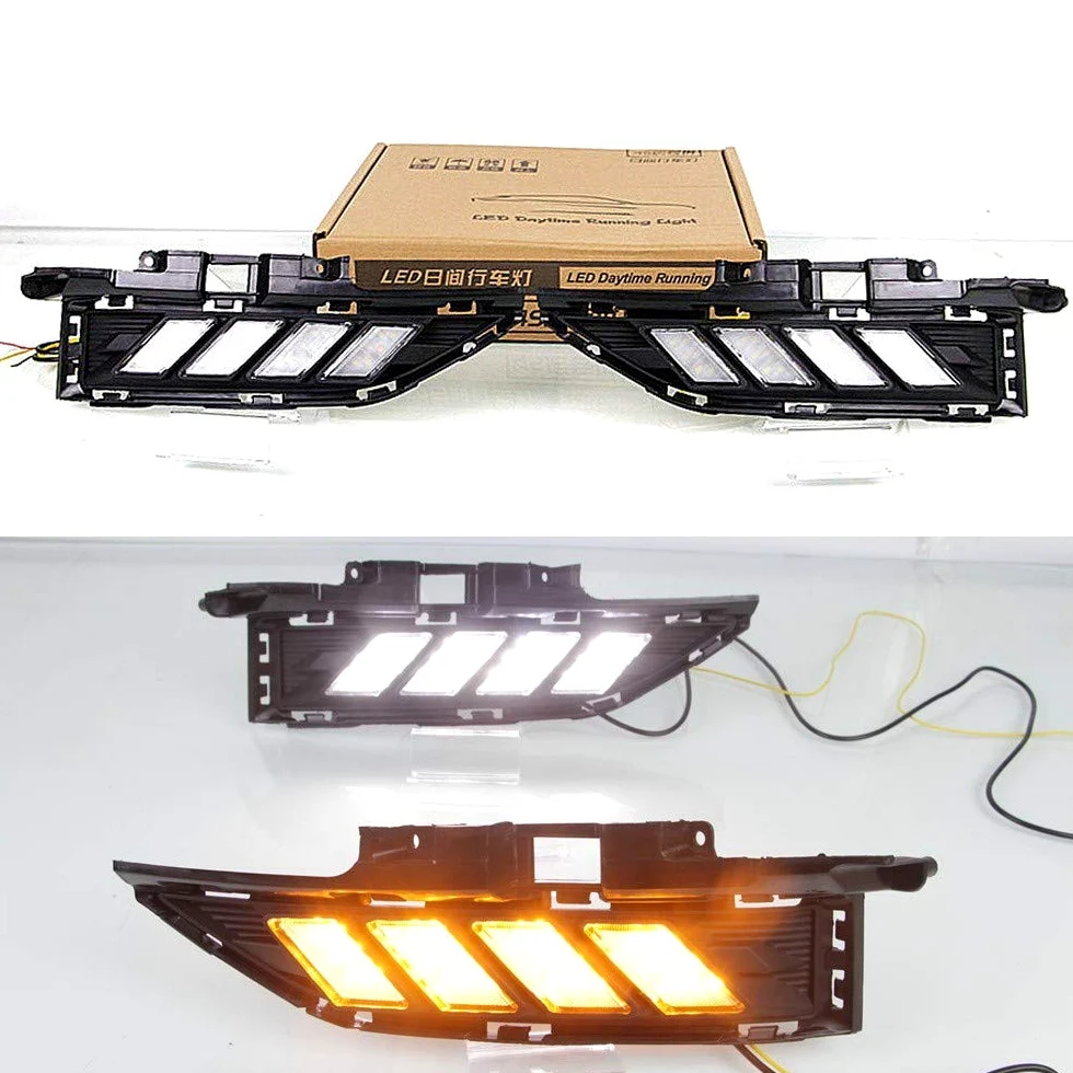 Luces diurnas LED DRL para Kona Encino 2018 2019 2020 2021, LED DRL + amarillo Streamer luces de señalización
