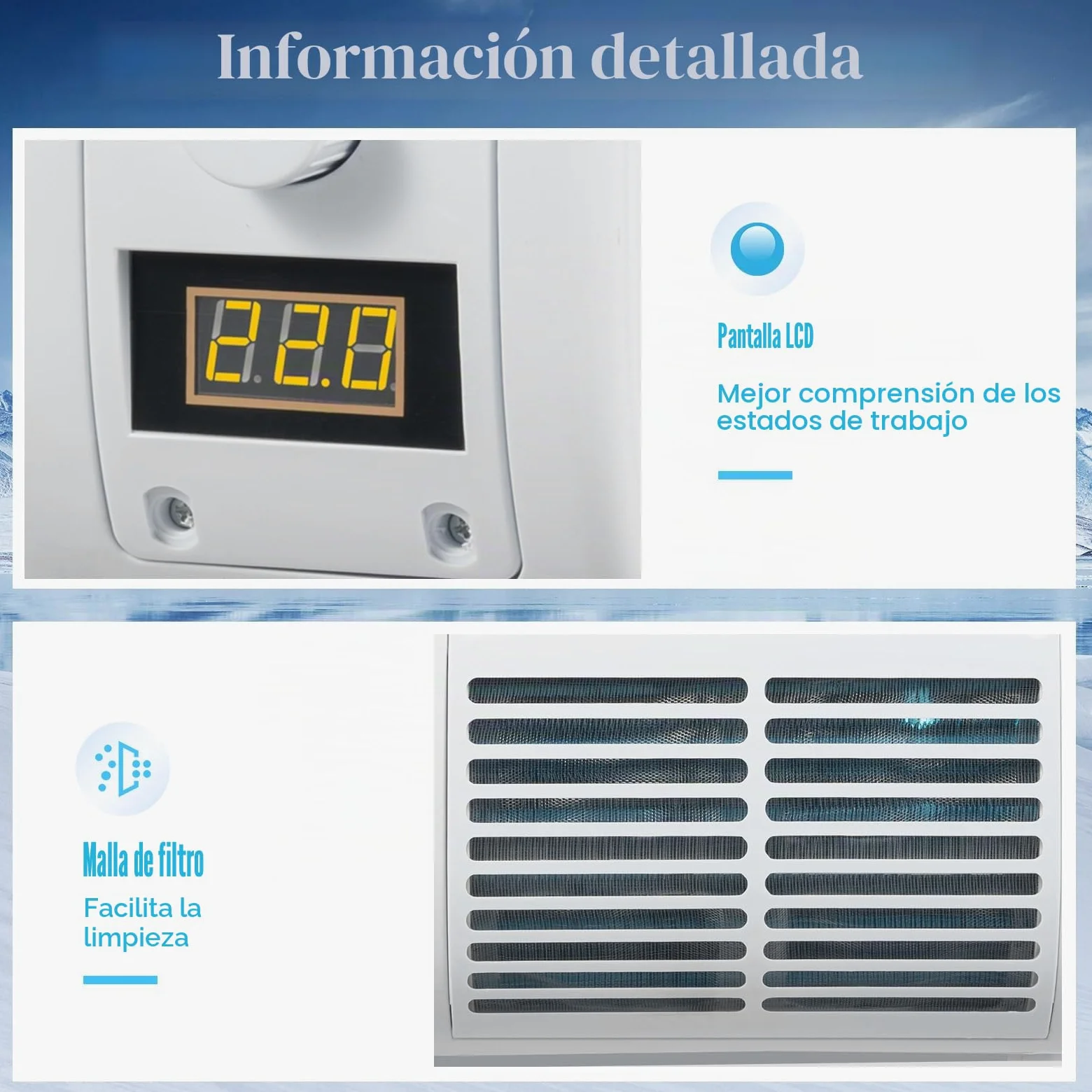 Aire acondicionado para caravana 100 W pantalla LCD R134A