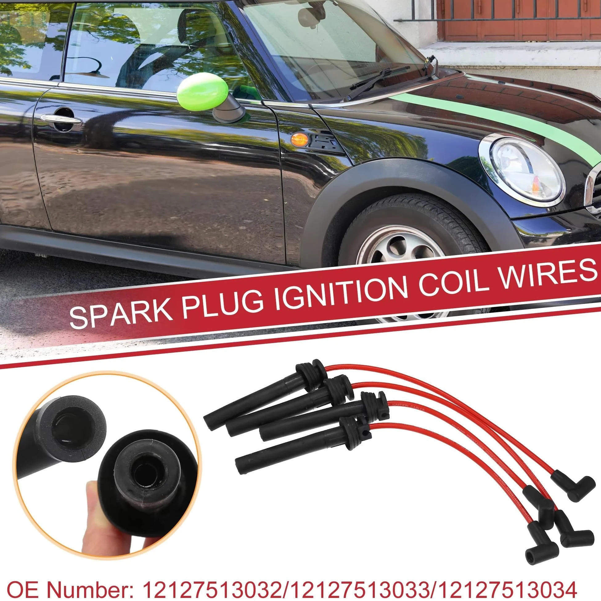Juego de Cables de bujía para Mini Cooper R50 R52 R53 12127513032 Cables de Bobina de bujía para automóvil Arnés de Bobina de Encendido