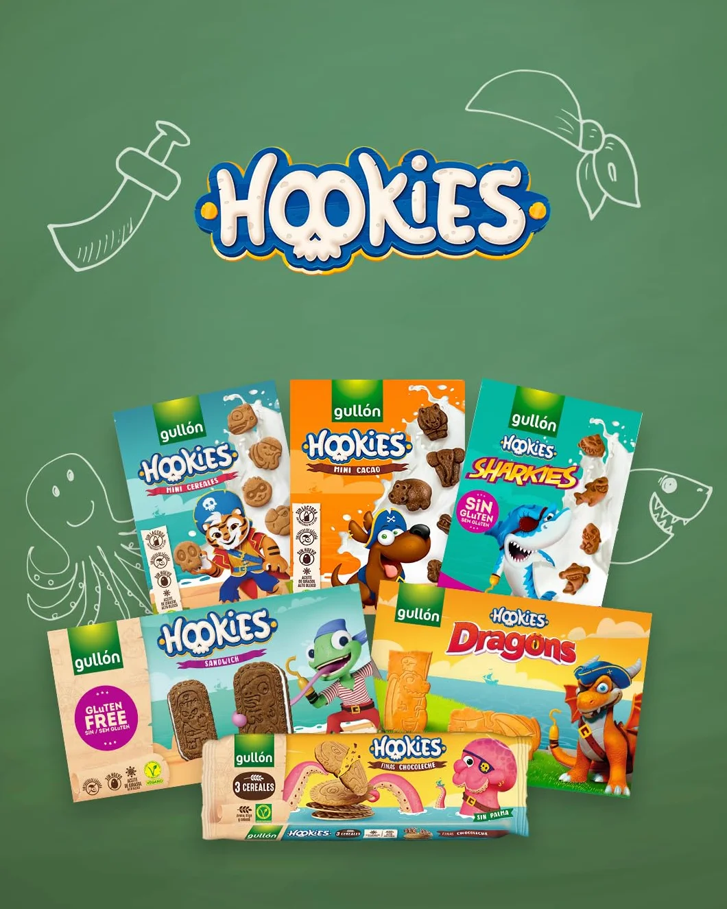 Galletas Gullón Hookies Mini Cereales 160g (4x40g)