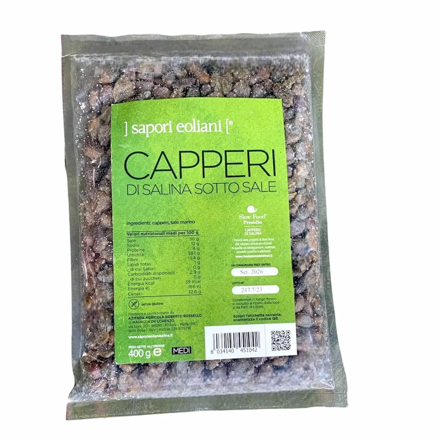 Alcaparras salinas bajo sal lenta 400g
