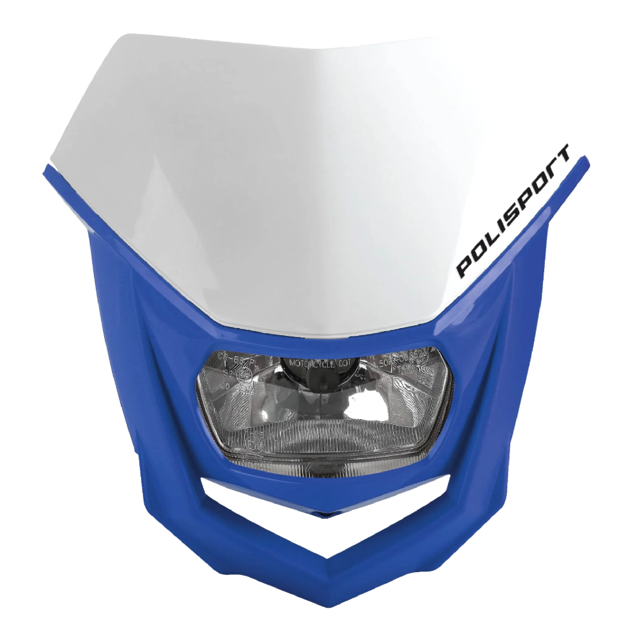 Polisport 8657400042 - Faro Delantero HALO de Polipropileno con lámpara de halógeno Compatible con Todos los Modelos de Motocross/Enduro en Color Blanco/Amarillo Fluor