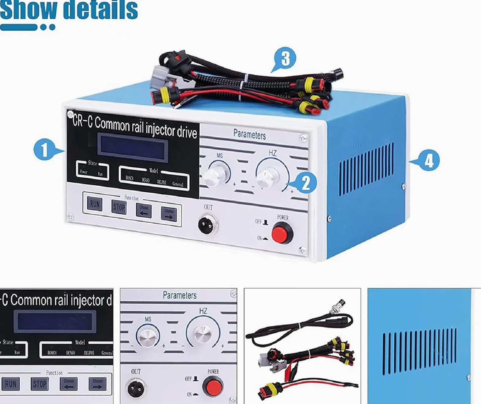 Kit De Compresión del Probador De Inyectores Diésel, Probador De Boquillas Diésel Profesional Multifunción CR-C + Boquilla De Inyector De Combustible S60h, para Inyectores Electromagnéticos
