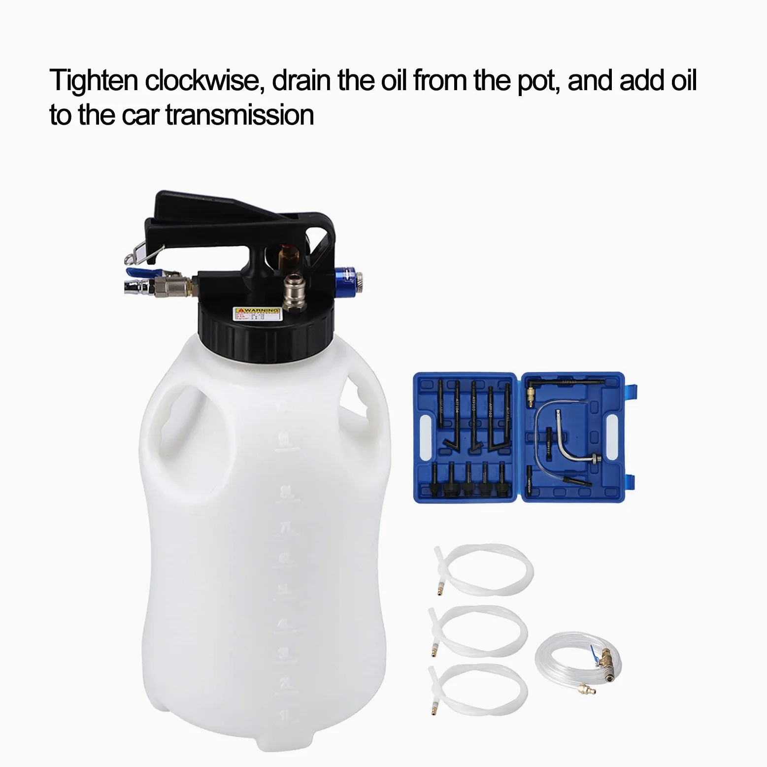aqxreight Dispensador de Llenado de Aceite de Transmisión Automática Neumática de 10L, Kit de Herramientas de de Aceite de Motor, Hierro ABS Adecuado para Varios Vehículos
