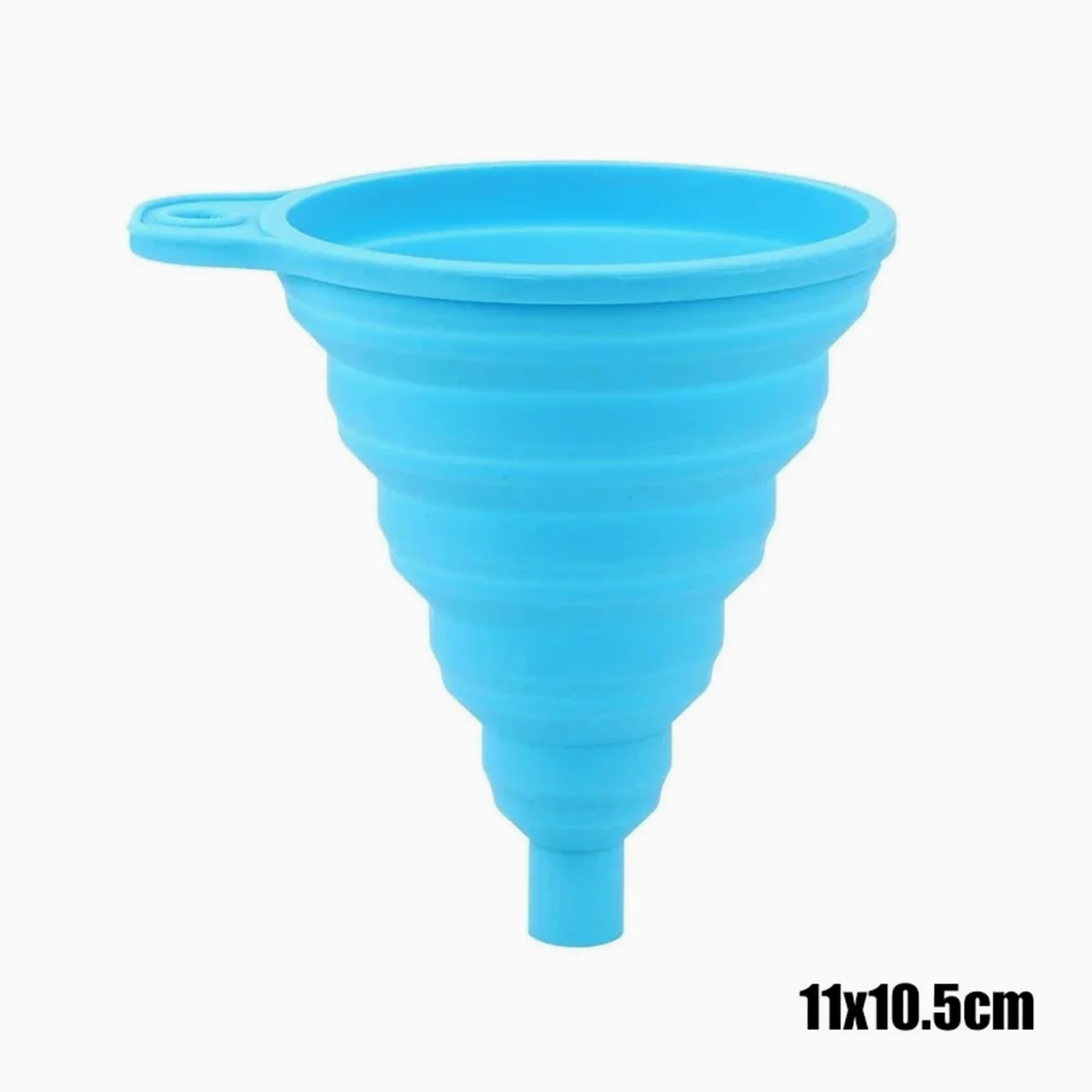 Embudo de silicona plegable para cambio de líquido de aceite de motor de coche, gasolina, lavadora | Azul