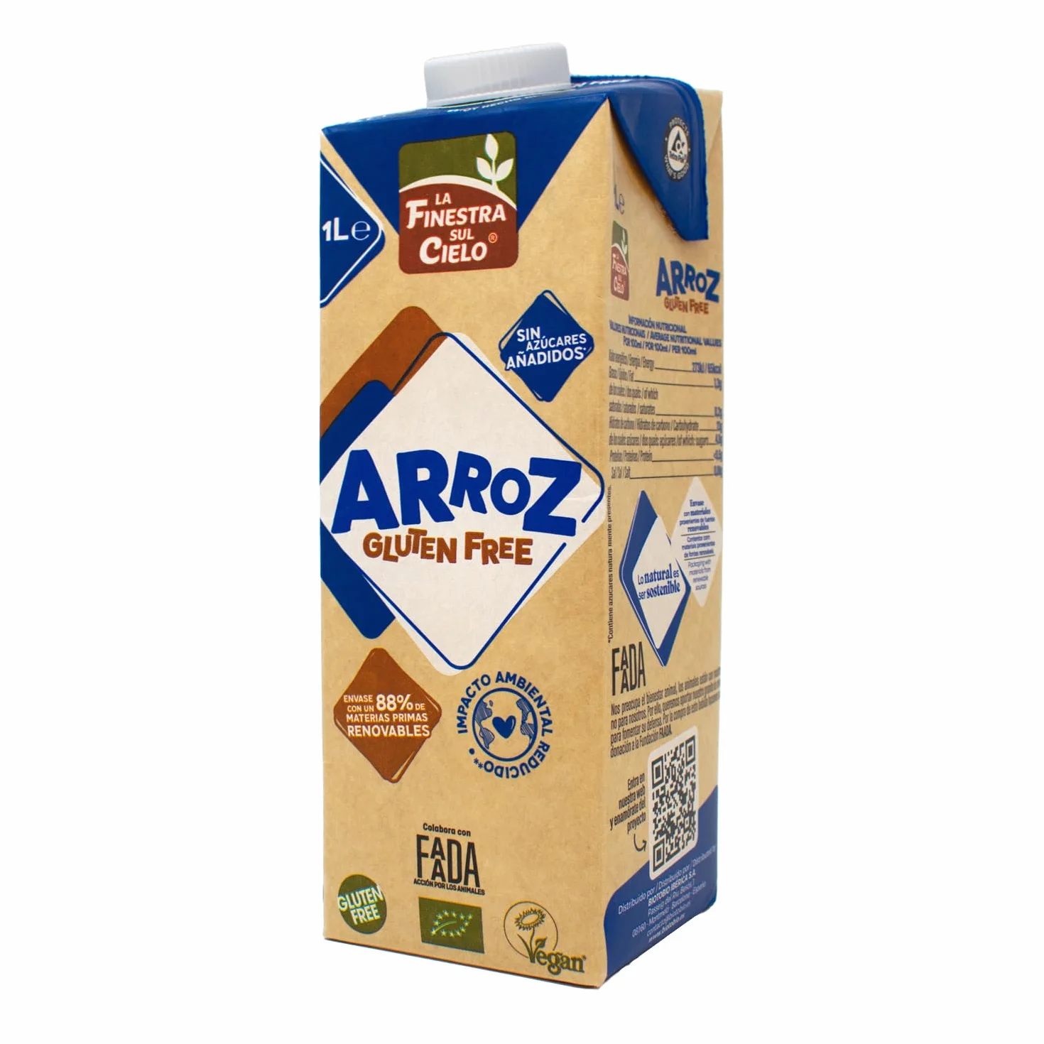 Bebida de arroz BIO gluten free La Finestra sul cielo 1l