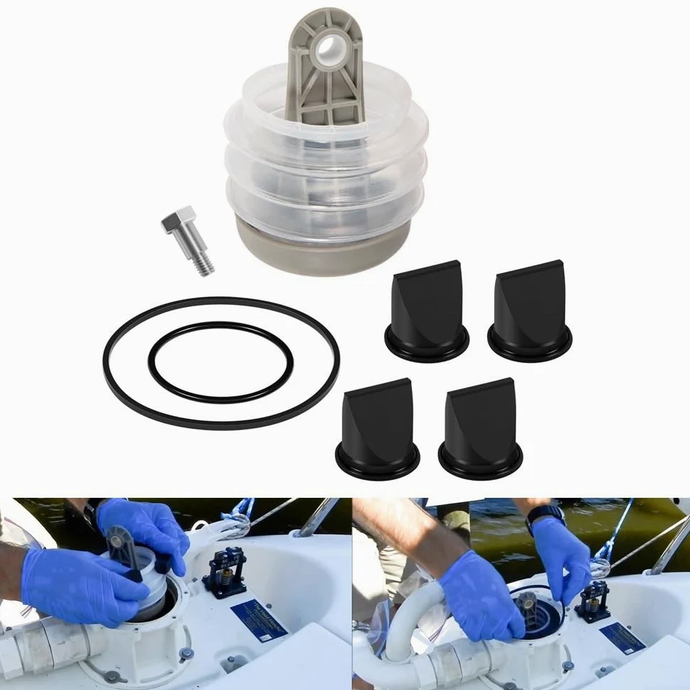 Kit de fuelle de bomba 385230980 y kit de válvula de de pato 385310076 de 1-1/2 pulgadas y kit de junta tórica 385310151 de repuesto para kit de bomba de vacío para Dometic S, T, J, VHT y VG