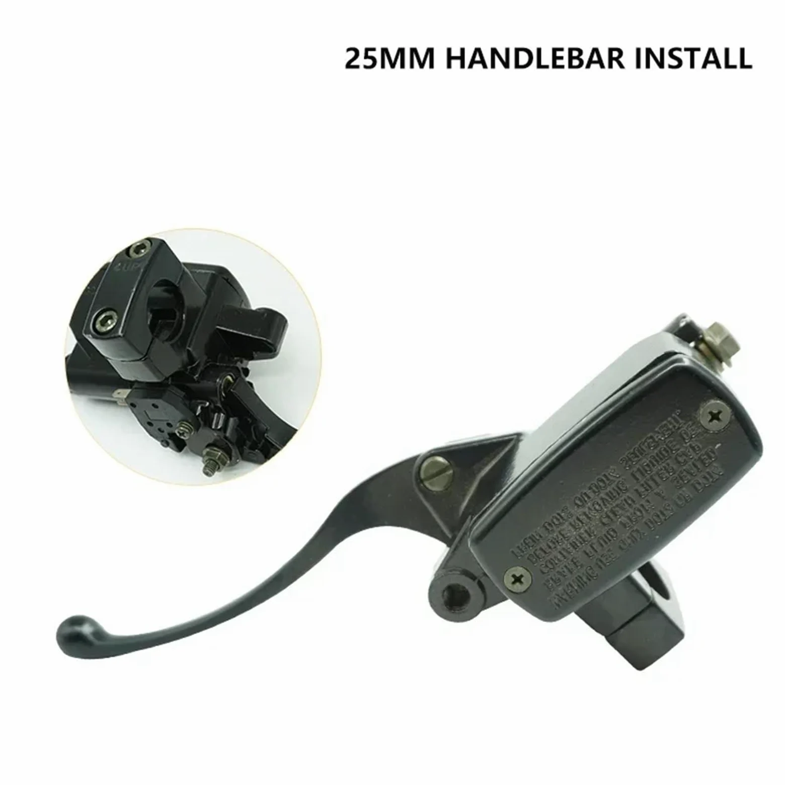 Compatible con Yamaha, Compatible con Honda 22MM | Maestro de freno de 22 mm/25 mm de diámetro con palanca.(Black-22MM)