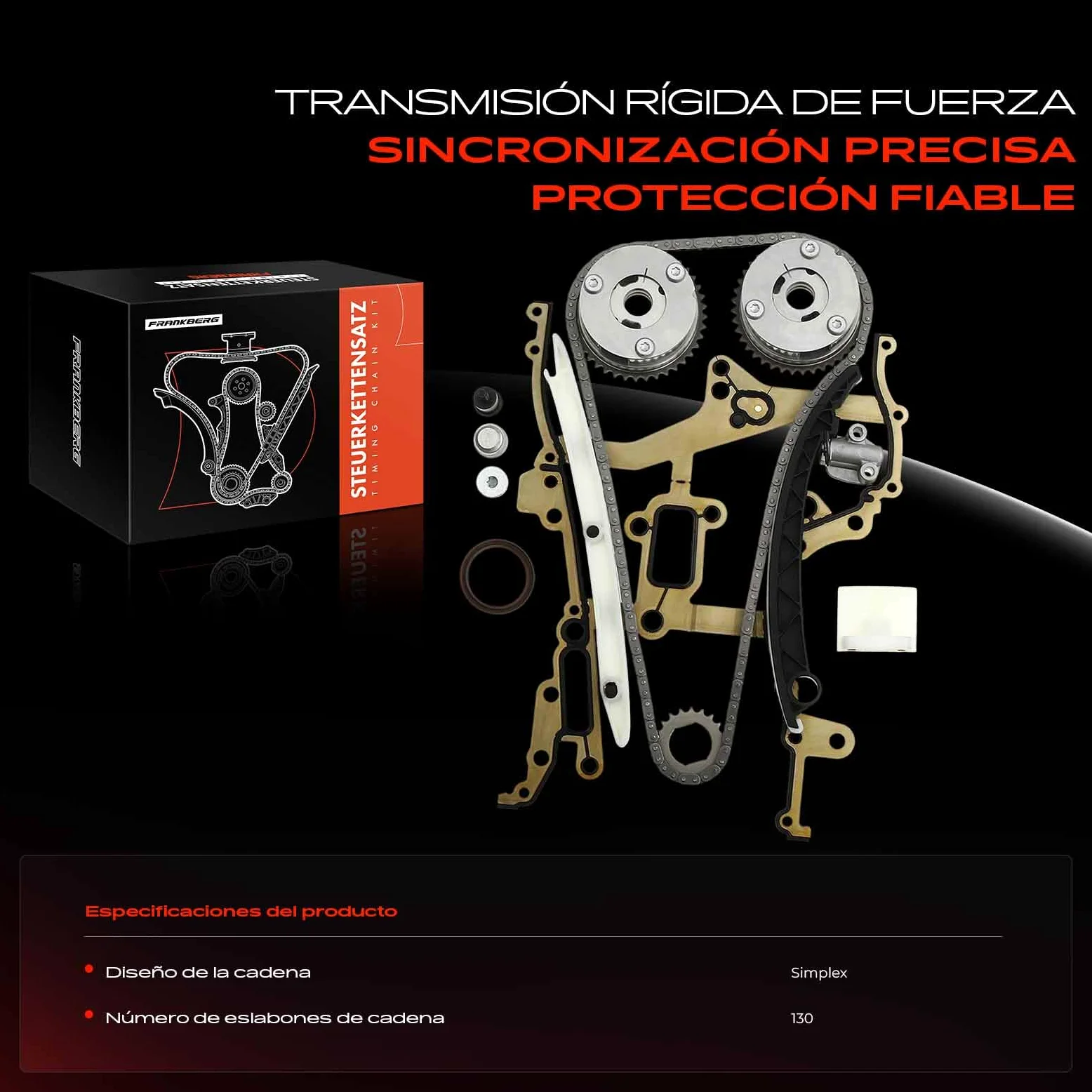 Frankberg Kit de cadena de distribución 55562234 | Compatible con: Corsa D S07, Aveo Hatchback T300, Corsa MK III (D) L_8, Astra MK VI (J) P10, Cascada W13, Astra J P10