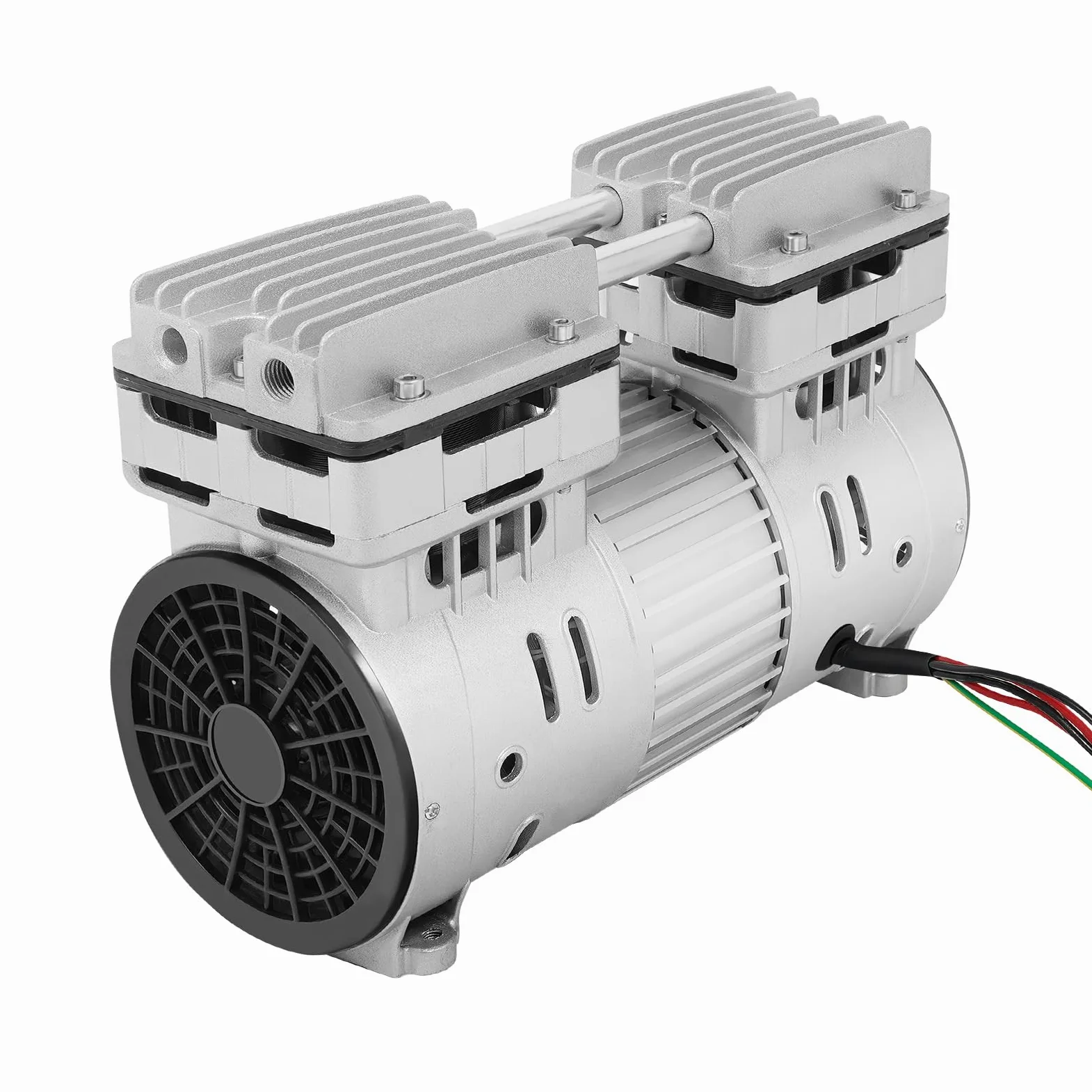 Compresor de aire silencioso 145L/min, Compresor de aire exento de aceite 750W, motor 8 bar, compresor sin aceite, agregado de compresor, con 4 pies amortiguadores, protección térmica integrada