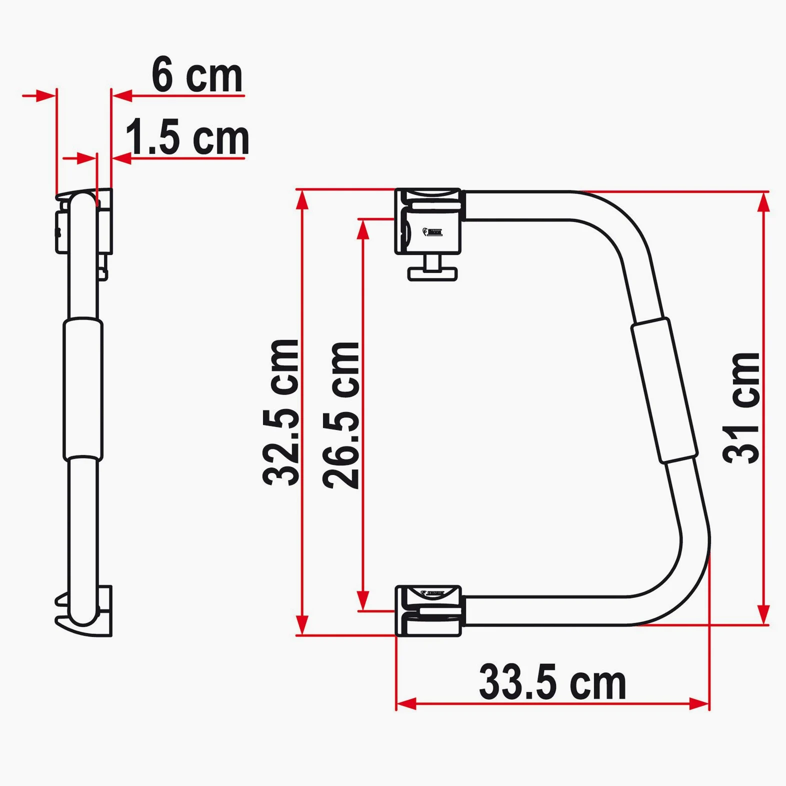 Fiamma Security 31 einstieg ayuda, altura 31 cm, aluminio, candado