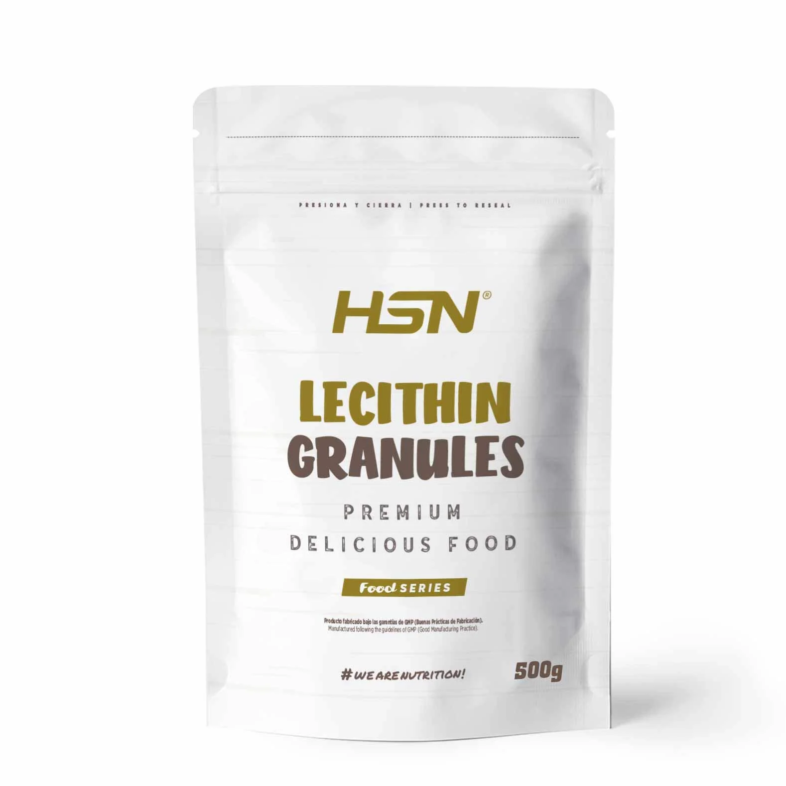 Lecitina de Soja Granulada HSN 500 g 50 Tomas Non-GMO Sin Gluten Apto Vegano