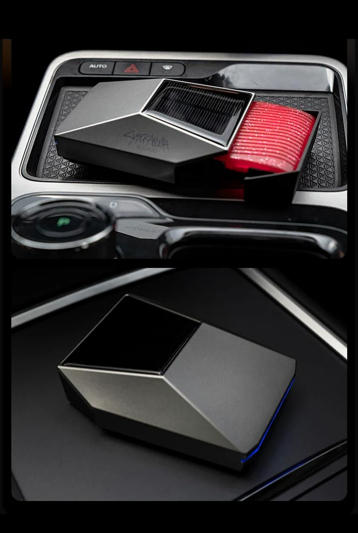 Ambientador de aromaterapia para Coche, difusor de Aroma para Coche, difusor de Aroma para Coche Recargable con Panel Solar, difusor electrónico de Fragancia para Coche, difusor de aromaterapia