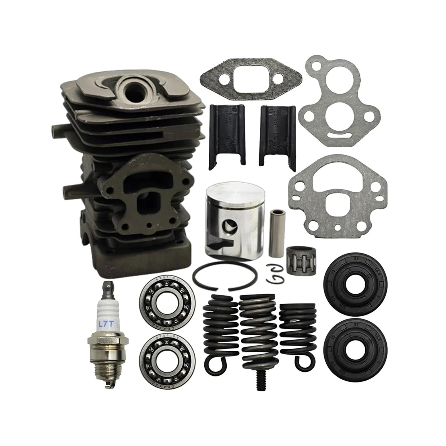 Accesorios Juego de pistones de Cilindro de 39mm Aptos for 240 240E 235E 235 236 236E Kit de Junta selladora de cojinete de manivela Soporte de Amortiguador de Motosierra