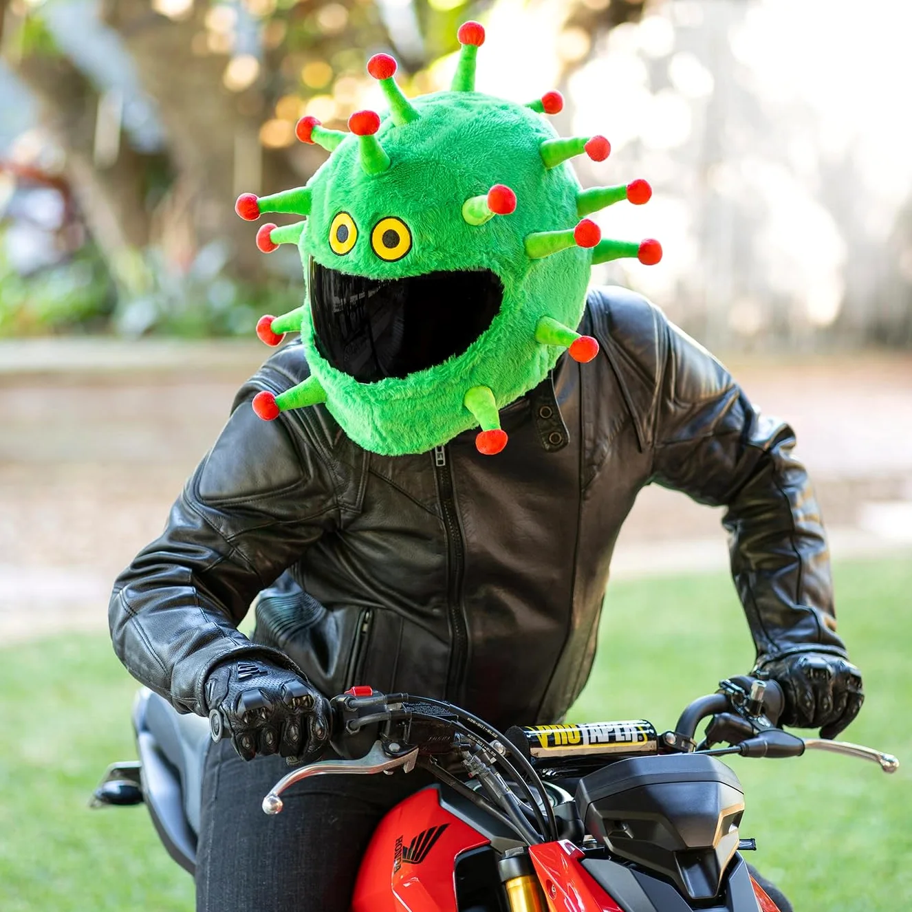 Moto Loot Funda para casco de motocicleta, paseos divertidos y regalos (solo funda, casco no incluido) - Virus