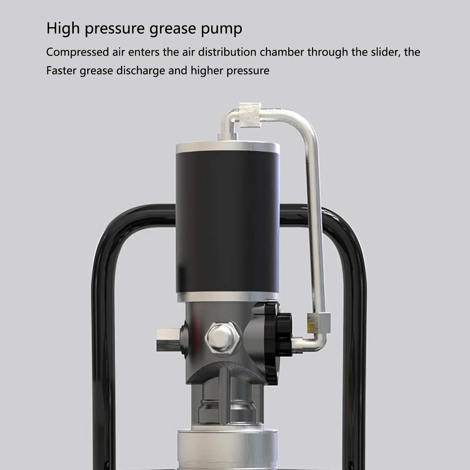 Bomba de grasa con línea de combustible de 13 pies, pistola de grasa universal, capacidad de 35 litros, relación de presión 60:1, tasa de descarga de 0.85 l/min para tambores de 5 galones