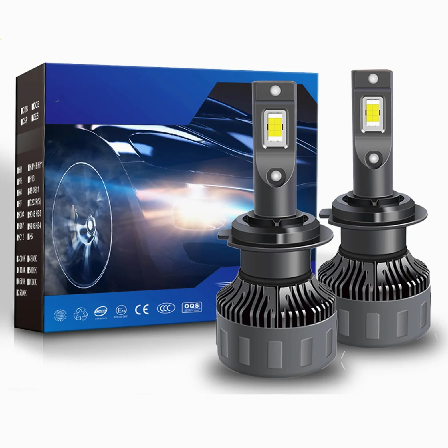 Bombillas LED Para Faros Delanteros, 100 W 30000 Lm, Luz LED Para Coche, Bombillas Para Faros Delanteros Canbus, Lámpara Automática Para Automóviles, 12 V, 6000 K, IP68, Paquete De 2,H7