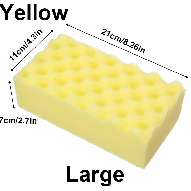 Esponja Suave for Limpieza de Autos, eficaz tecnología de Microfibra, fregador Seguro for Pintar y detallar Superficies de vehículos.(Yellow Large)