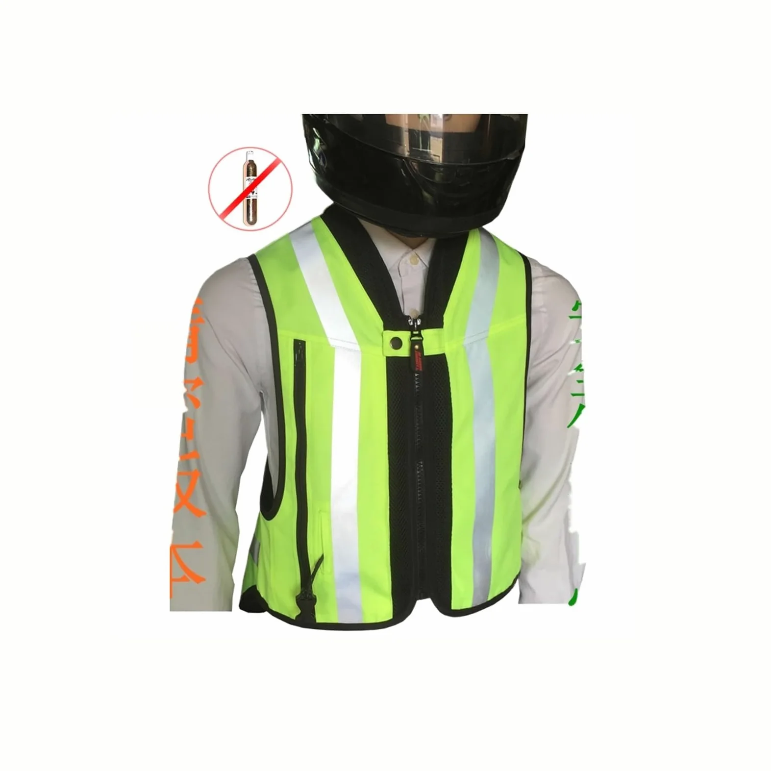 Chaleco Con Airbag for Motocicleta Unisex Chaleco Ajustable, Seguridad for Motociclistas Y Equitación 0,1S Activa El Airbag(Green,X-Large)