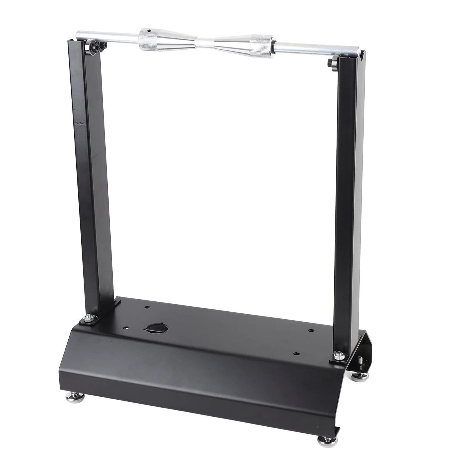 Sorandy Equilibrador de Ruedas de Motocicleta, Soporte de Equilibrio de Neumáticos de Llanta de Acero Al Carbono Resistente con Conos de Centrado Ajustables, para la Mayoría de Motocicletas y Motos