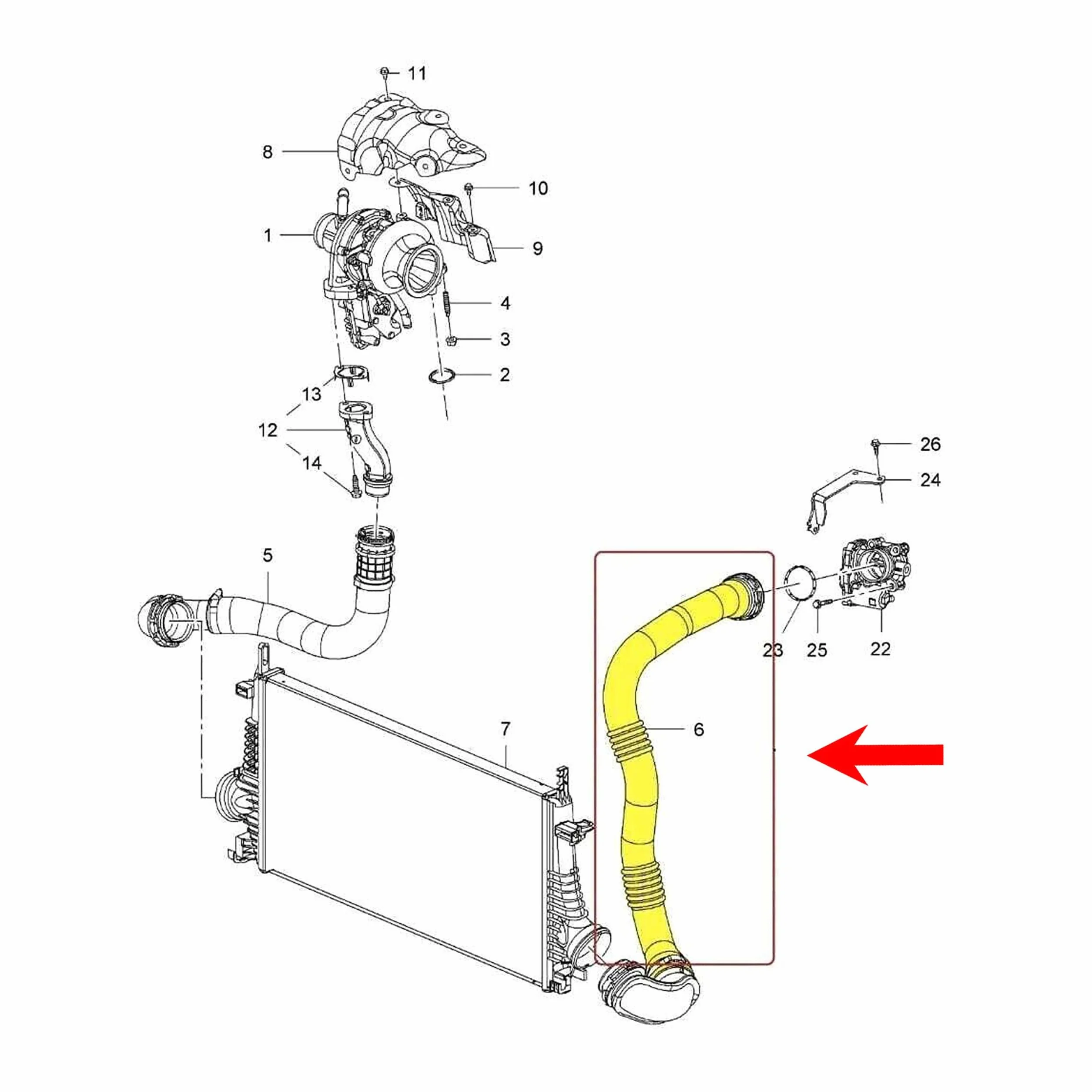 INLY Manguera turbo de silicona para el aire de carga, turbocompresor compatible con Insignia 2.0 Cdti 1302288 13419441 13419442 (2014-2017)