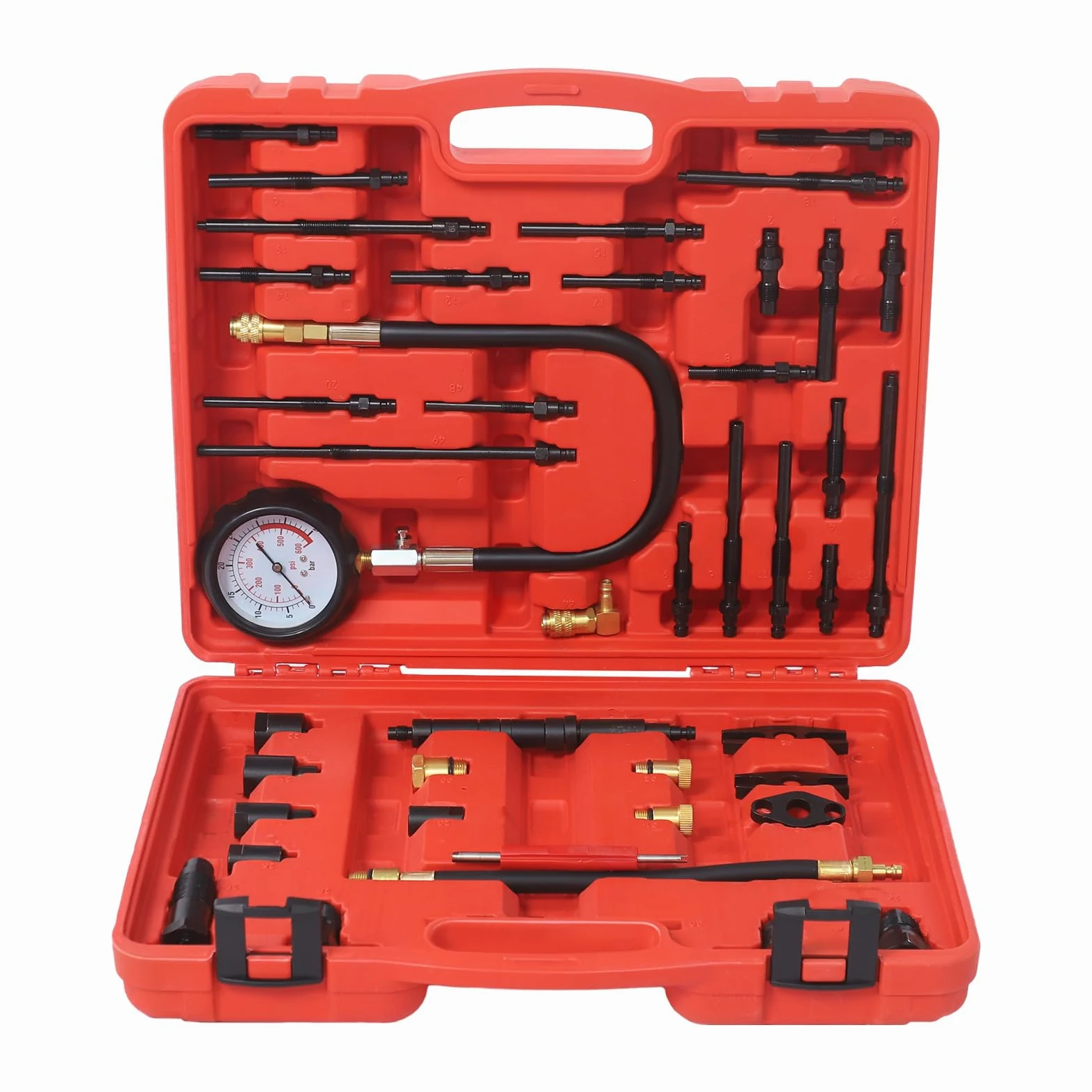 Kit de comprobación de compresión para motores diésel, 0 – 40 bar, medidor de presión cilíndrica, para motores de gasolina y diesel