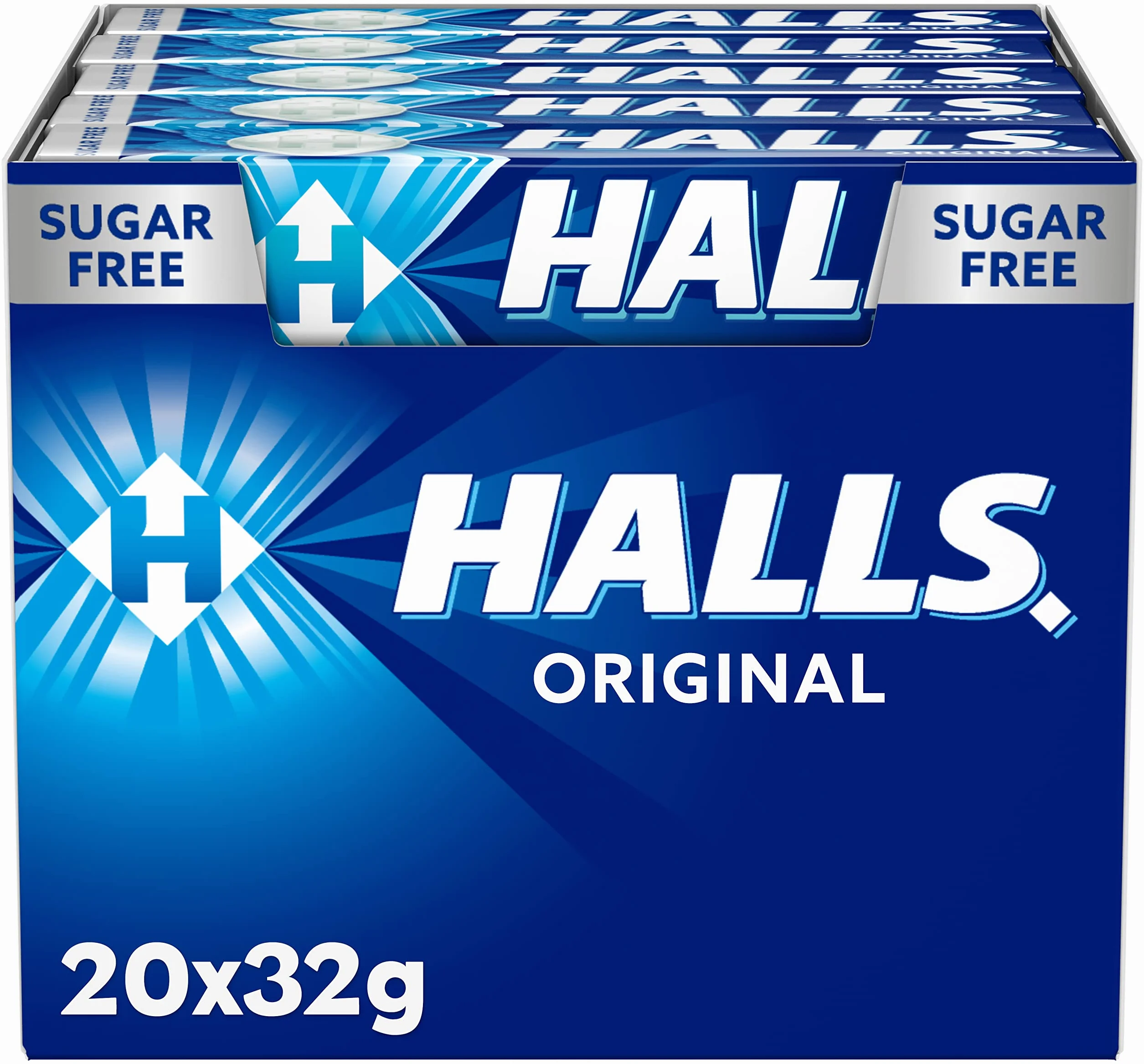 Halls Eucalipto Sin Azúcar, Caja 20 Sticks 32 g