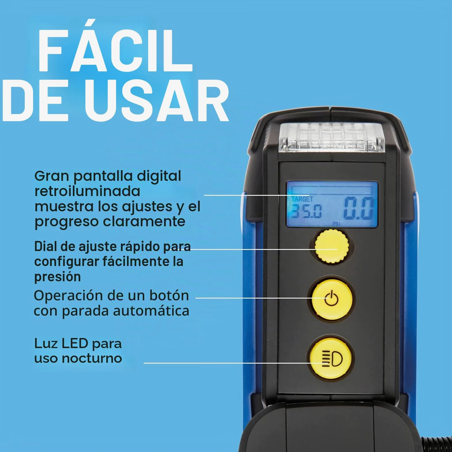 Ring Automotive RAC820 Inflador de ruedas digital, 12 V