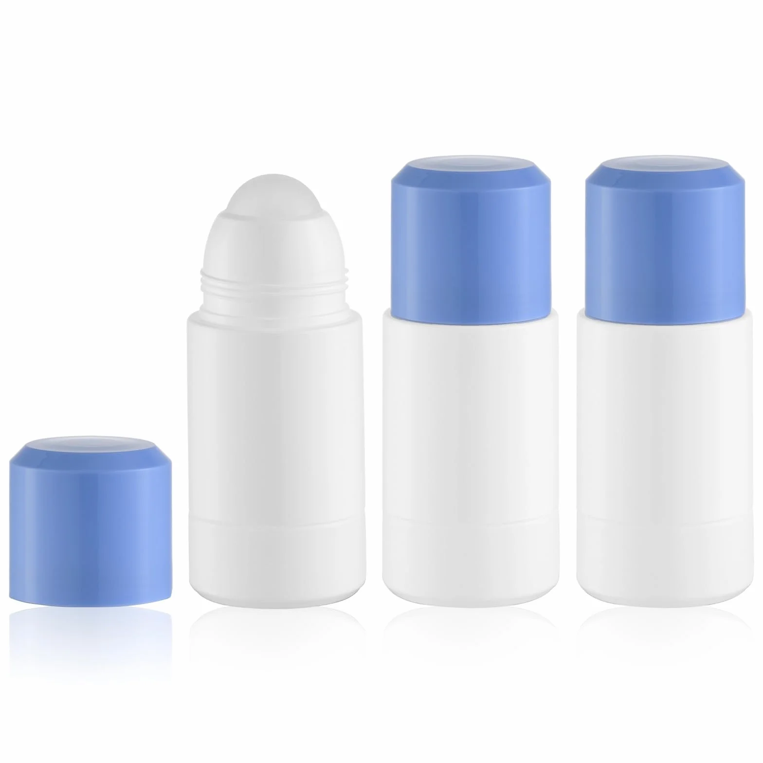 Rollerball vacío 75ml contenedor aceite esencial desodorante Roll On botellas aplicador recargable paquete de 3
