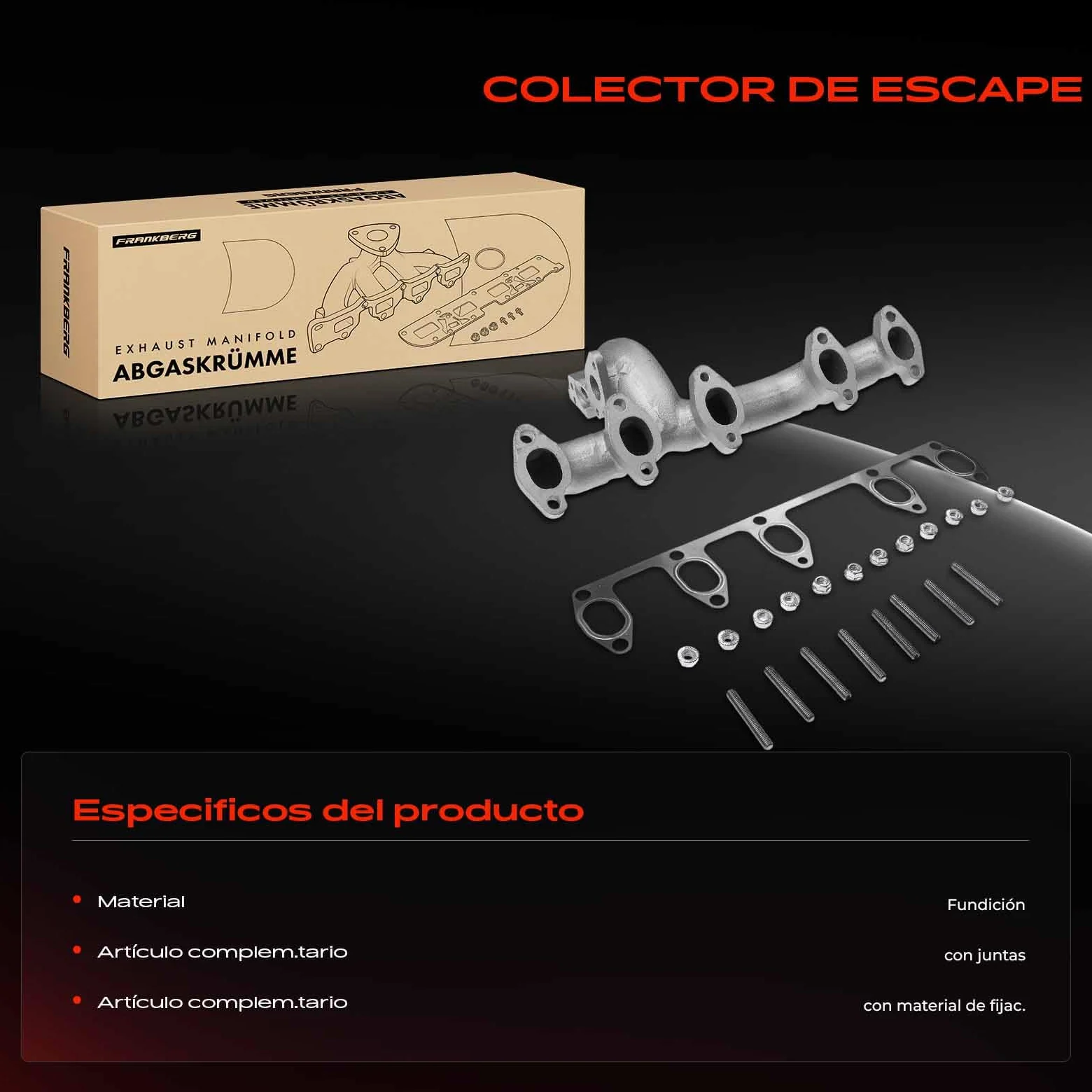 Frankberg Colector de escape con juntas 076253031A | Compatible con: Plataforma plana/chasis C.r.a.f.t.e.r 30-50 2F, C.r.a.f.t.e.r 30-50 Caja 2E, Autobús C.r.a.f.t.e.r 30-35 2E