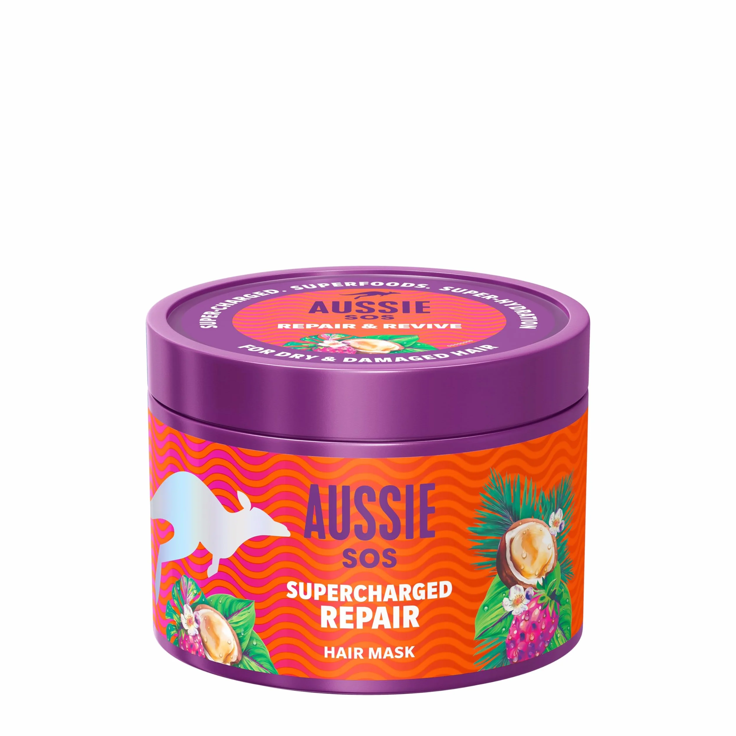 Aussie SOS Supercharged Repair Mascarilla Capilar 500ml Para Pelo Seco Y Dañado