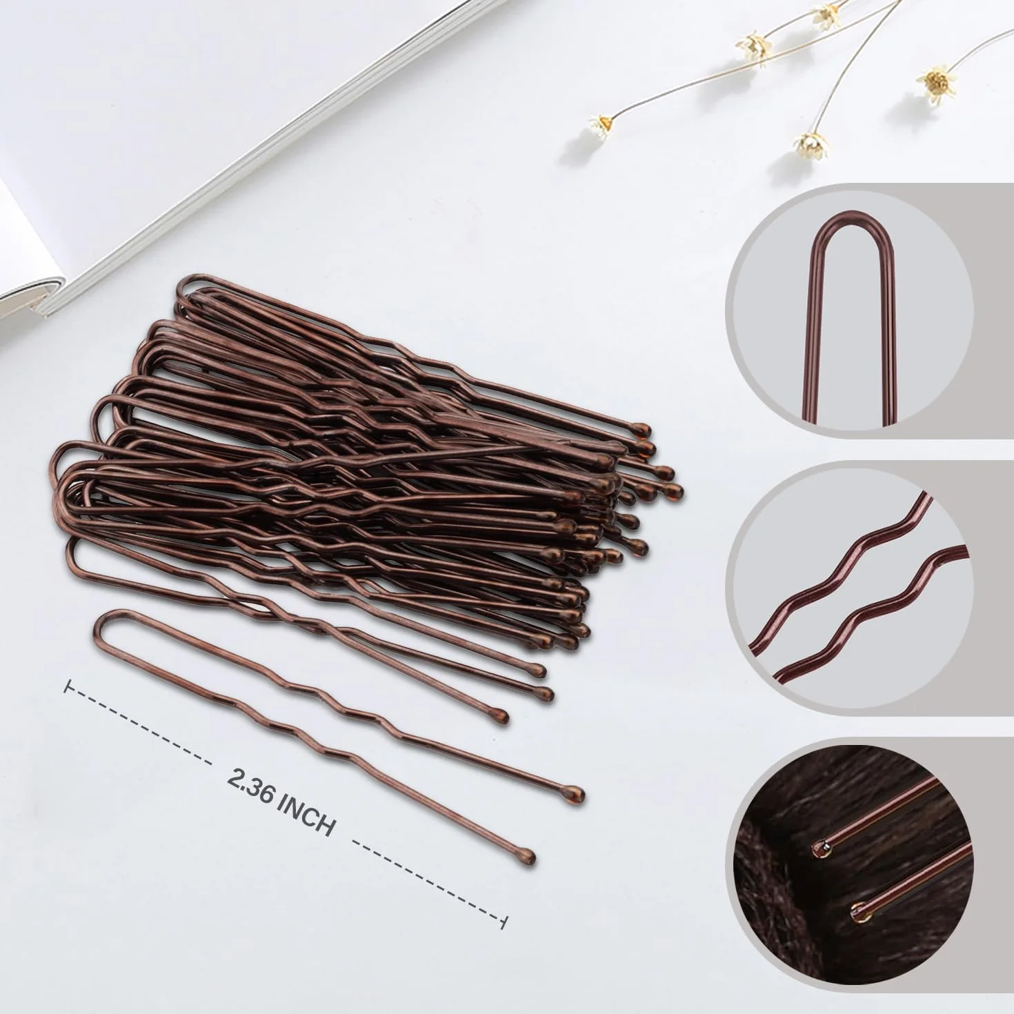 Redecilla Pelo 20 PCS Moño Niña con Horquillas en Forma de U, Elásticas para Ballet