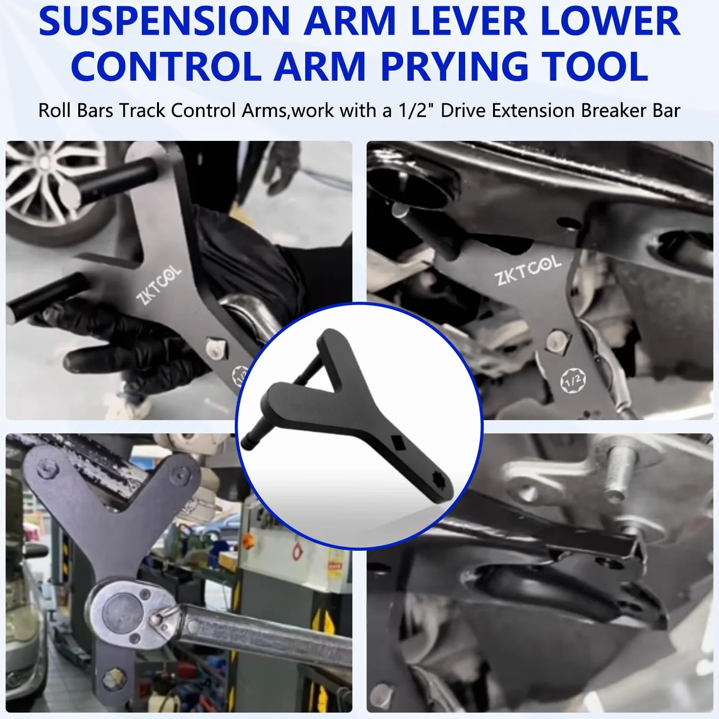 ZKTOOL Herramienta de Palanca de Brazo de Control Inferior de Suspensión, Herramienta de Extracción de Gancho de Barra de Suspensión, Herramienta de Buje de Suspensión