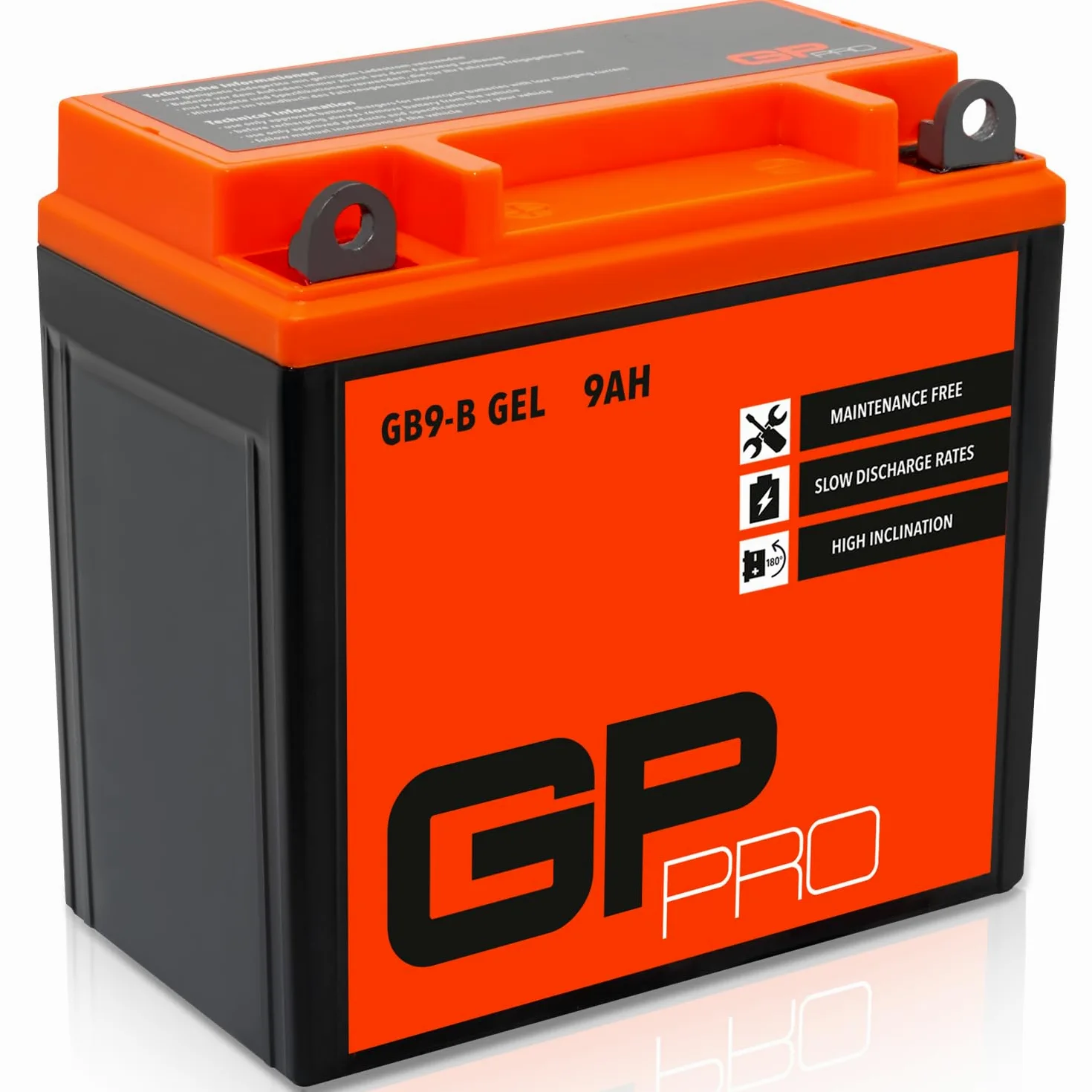 GP-PRO GB9-B Batería de arranque 12V 9Ah YB9-B para scooter y motos sin mantenimiento