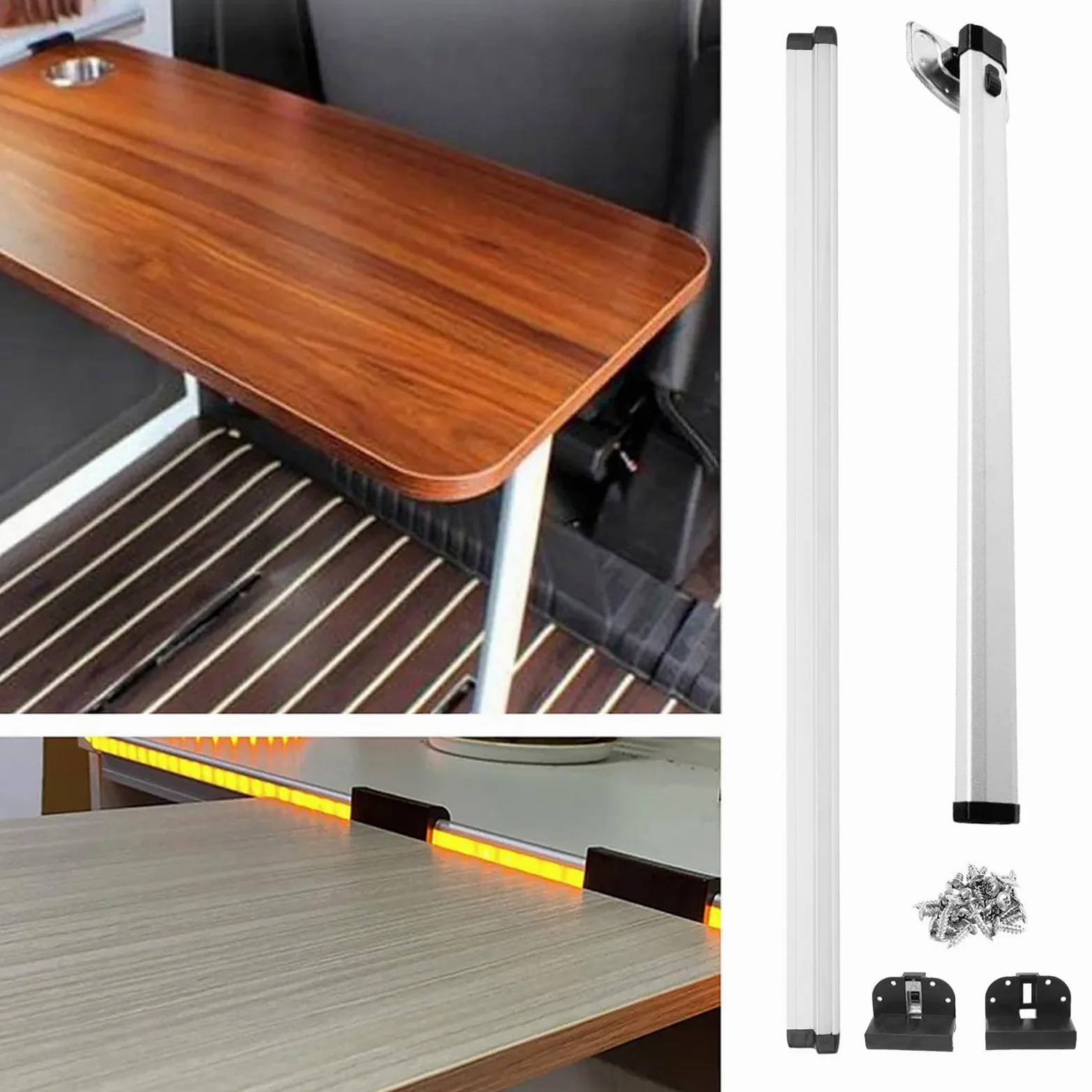 Pata De Mesa Extraíble Y Riel Deslizante para Yate De Autocaravana, Patas Plegables De 73 cm/28 Pulgadas, Rieles Guía De 100 cm/38 Pulgadas, Soporte De Base De Mesa para Autocaravana