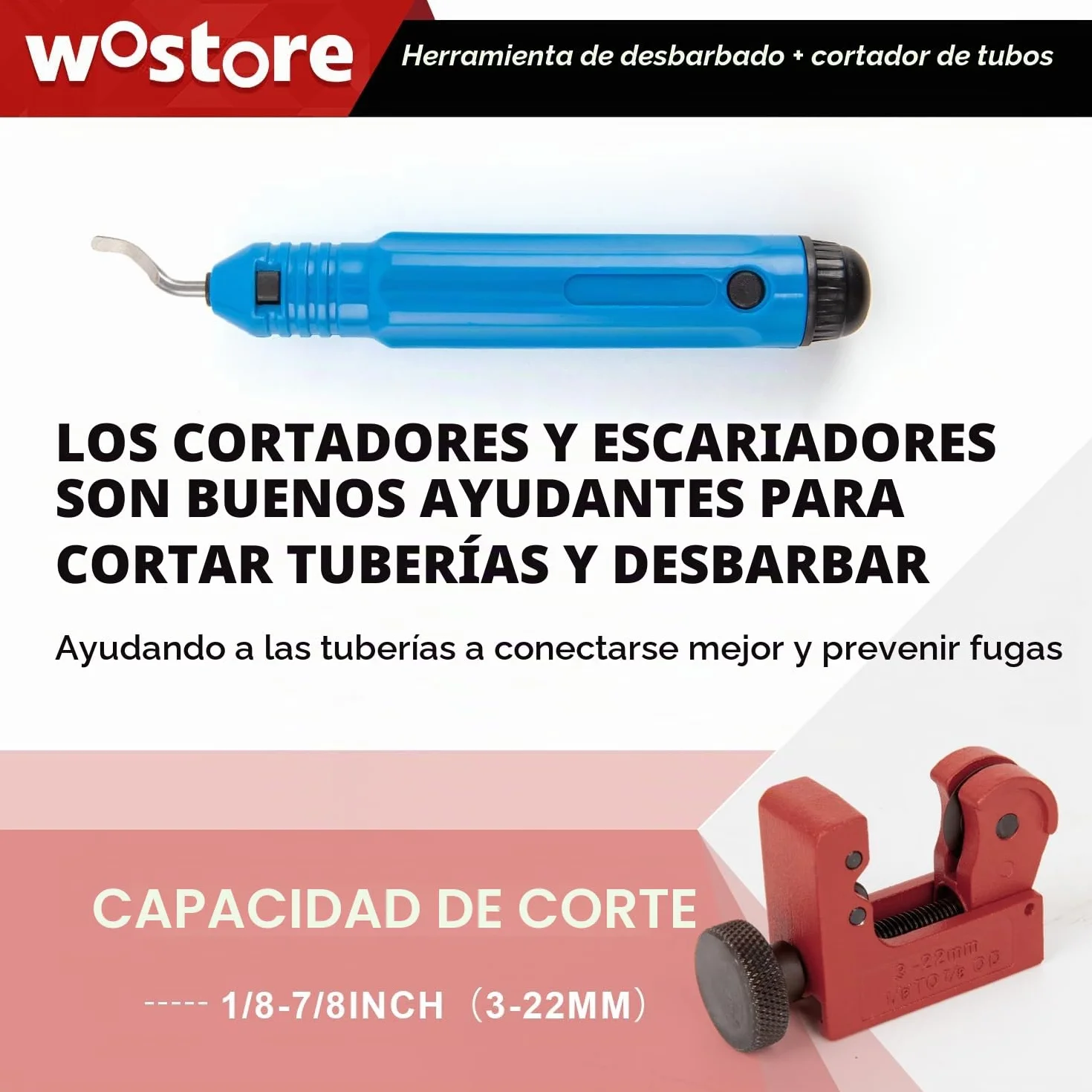 Wostore Kit Profesional de línea de Freno para bengalas Individuales, Dobles (SAE) y bengalas de Burbujas (ISO) con Cortador de Tubos, escariador de Tubo para 3/16-5/8 Pulgadas, 7 tamaños
