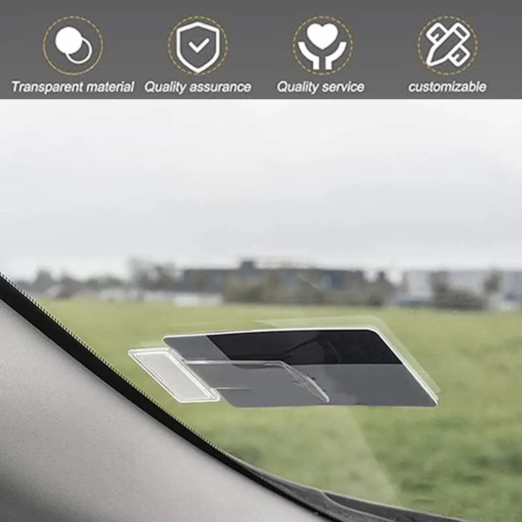 6 Soportes Transparentes Para Coche, Estacionamiento, Tarjetero Con Adhesivo Para Parabrisas, Clip Independiente Para Documentos, Soporte Para Boletos De Parabrisas De Coche (Transparente)