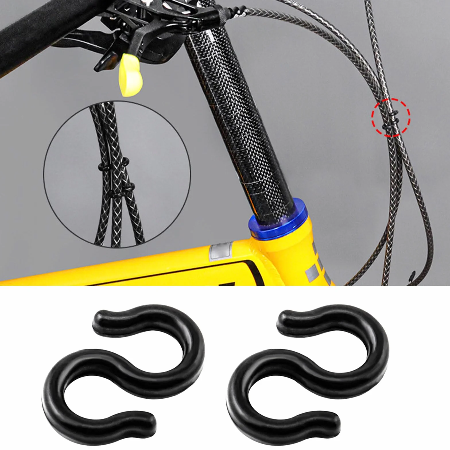 Clips de cable de bicicleta, clips de cable de freno, clips de gancho en S, clips de hebilla de guía para carcasa de engranaje de freno de bicicleta