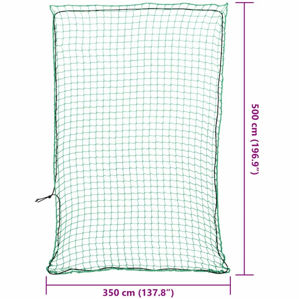 Red para remolque con cuerda de goma verde, 5 x 3,5 m, polipropileno, resistente a la intemperie, resistente a los rayos UV, seguridad de carga, red de transporte para remolques, camiones