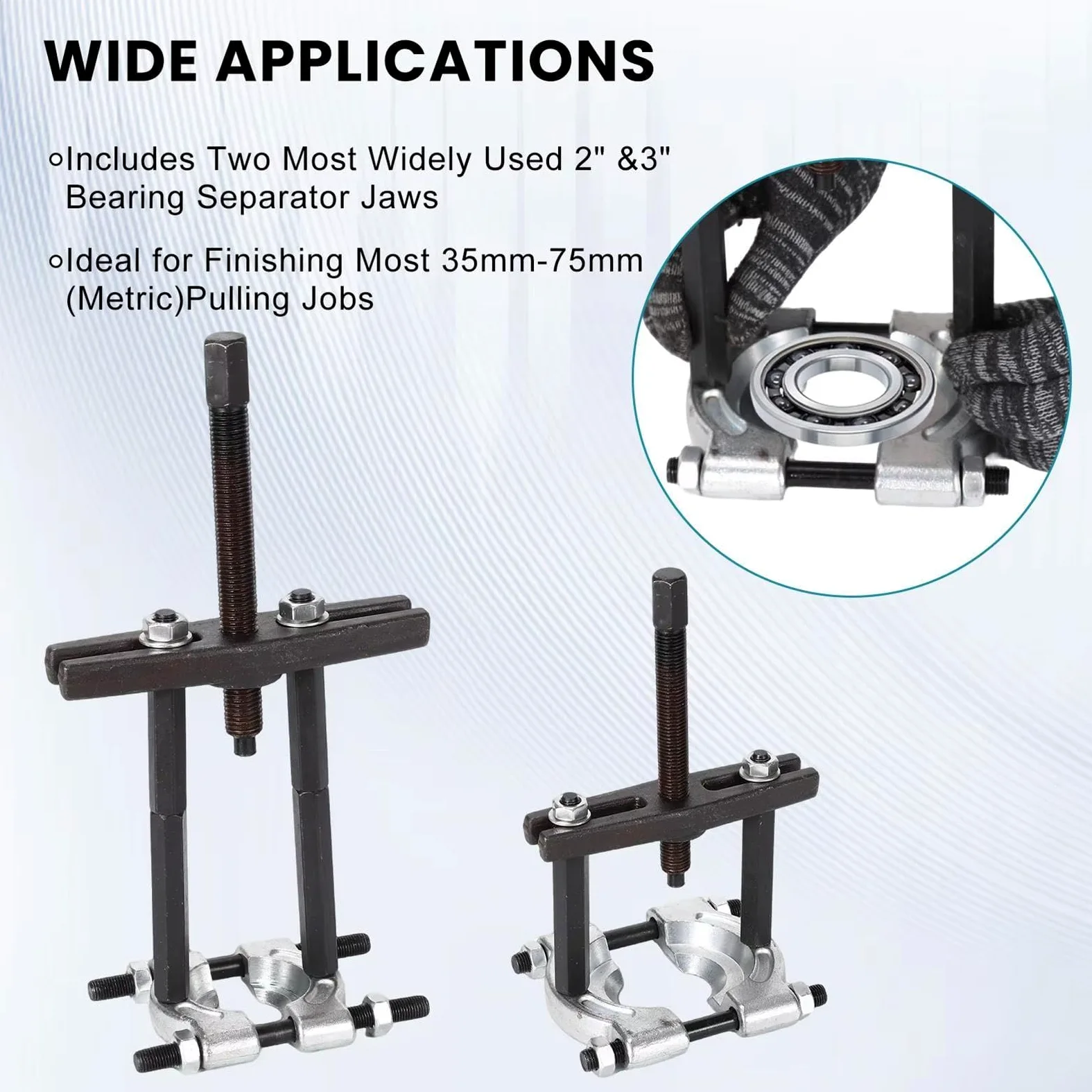 Genérico Extractor de Rodamientos de Ruedas Kit Portátil Separador Auxiliar | Partidor Separador de Rodamientos para Turismos, Pickups, Motos, Remolques, Autocaravanas y Camiones